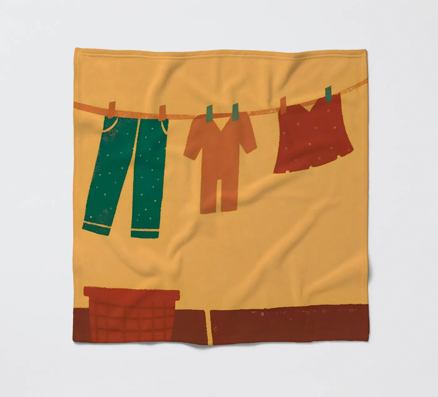 Drying Clothes fleece blanket by PERSONAL TOUCH