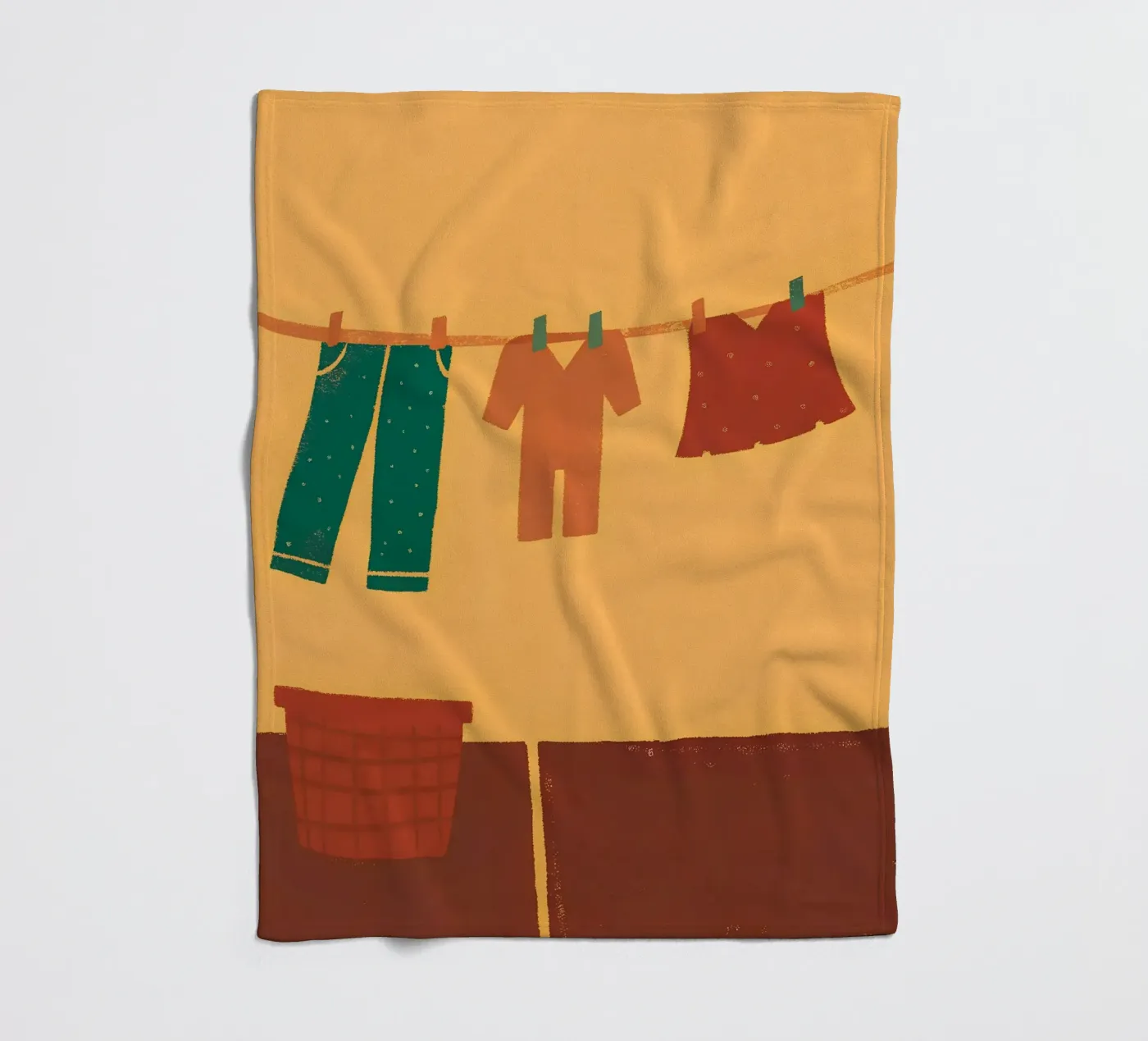 Drying Clothes fleece blanket by PERSONAL TOUCH