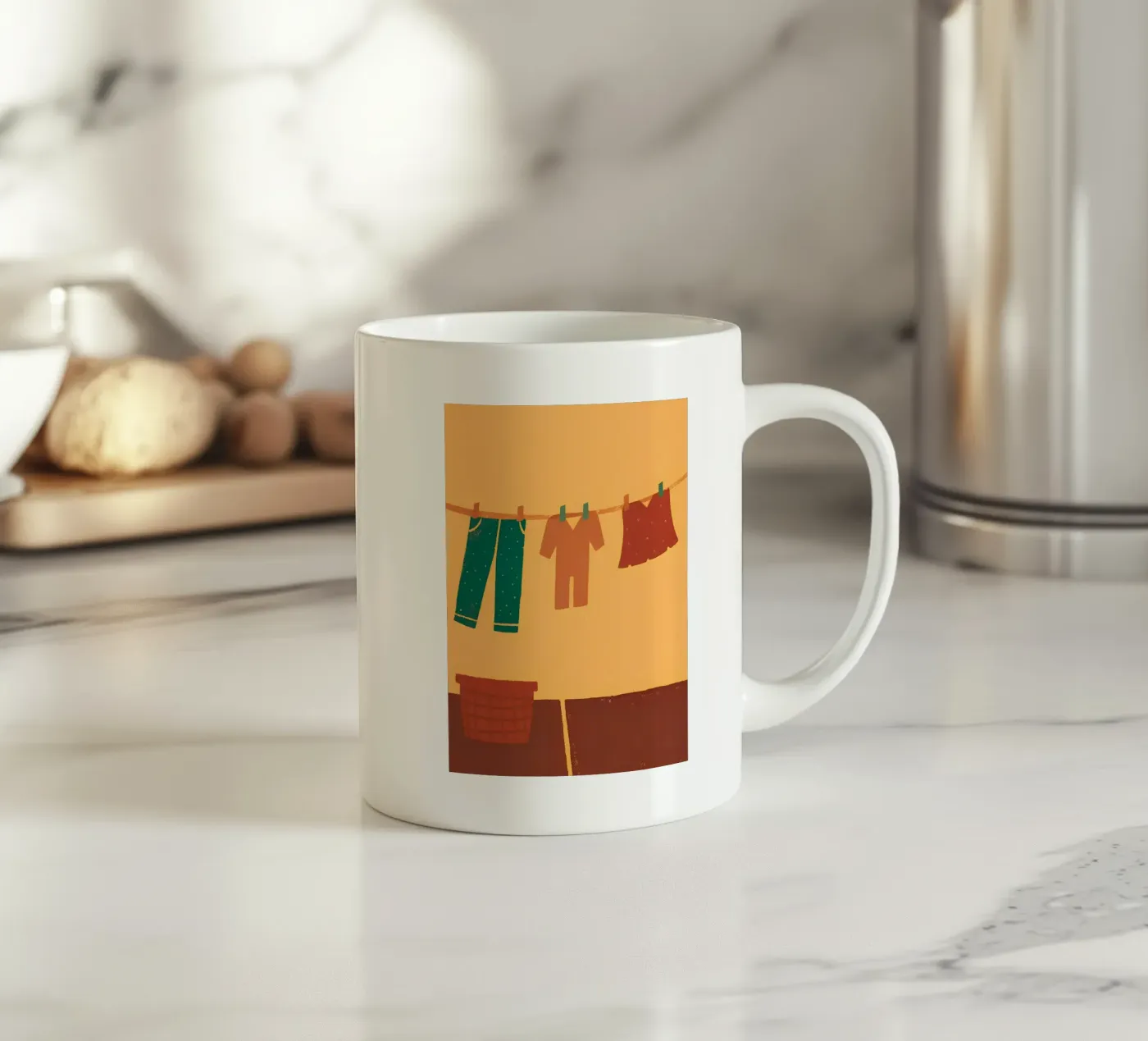 Drying Clothes ceramic mug by PERSONAL TOUCH