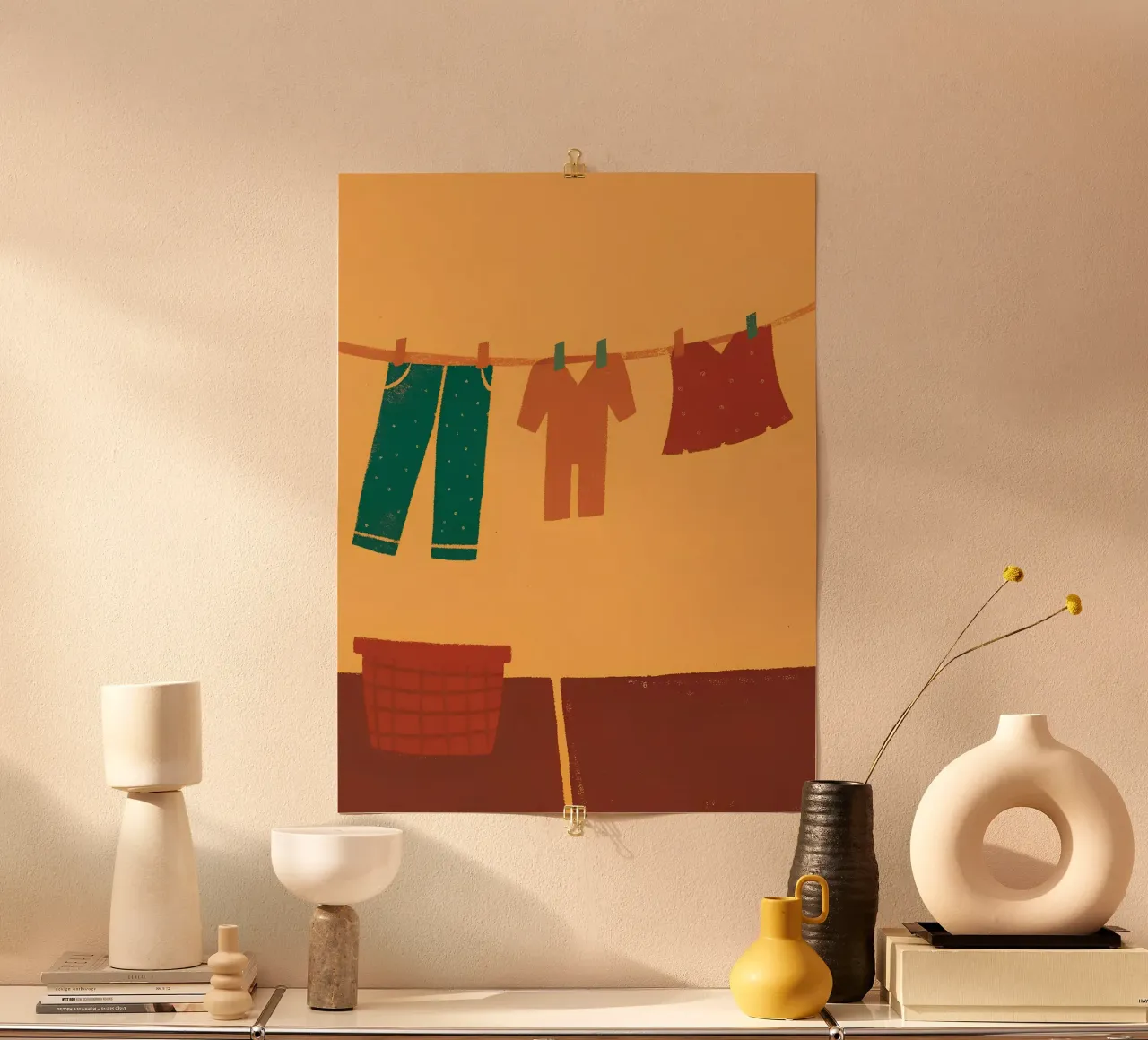 Drying Clothes poster by PERSONAL TOUCH