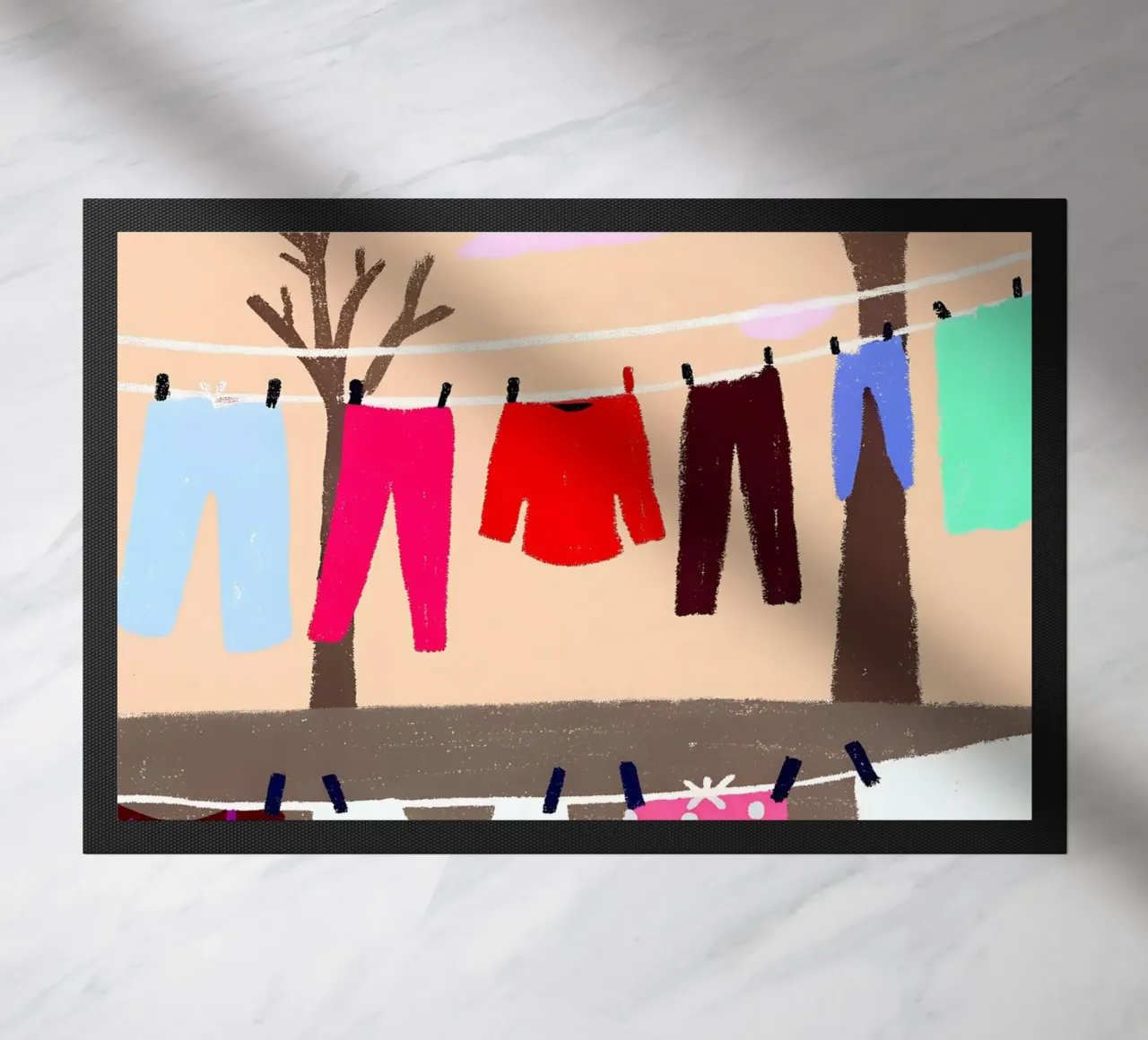 Drying Clothes doormat by PERSONAL TOUCH