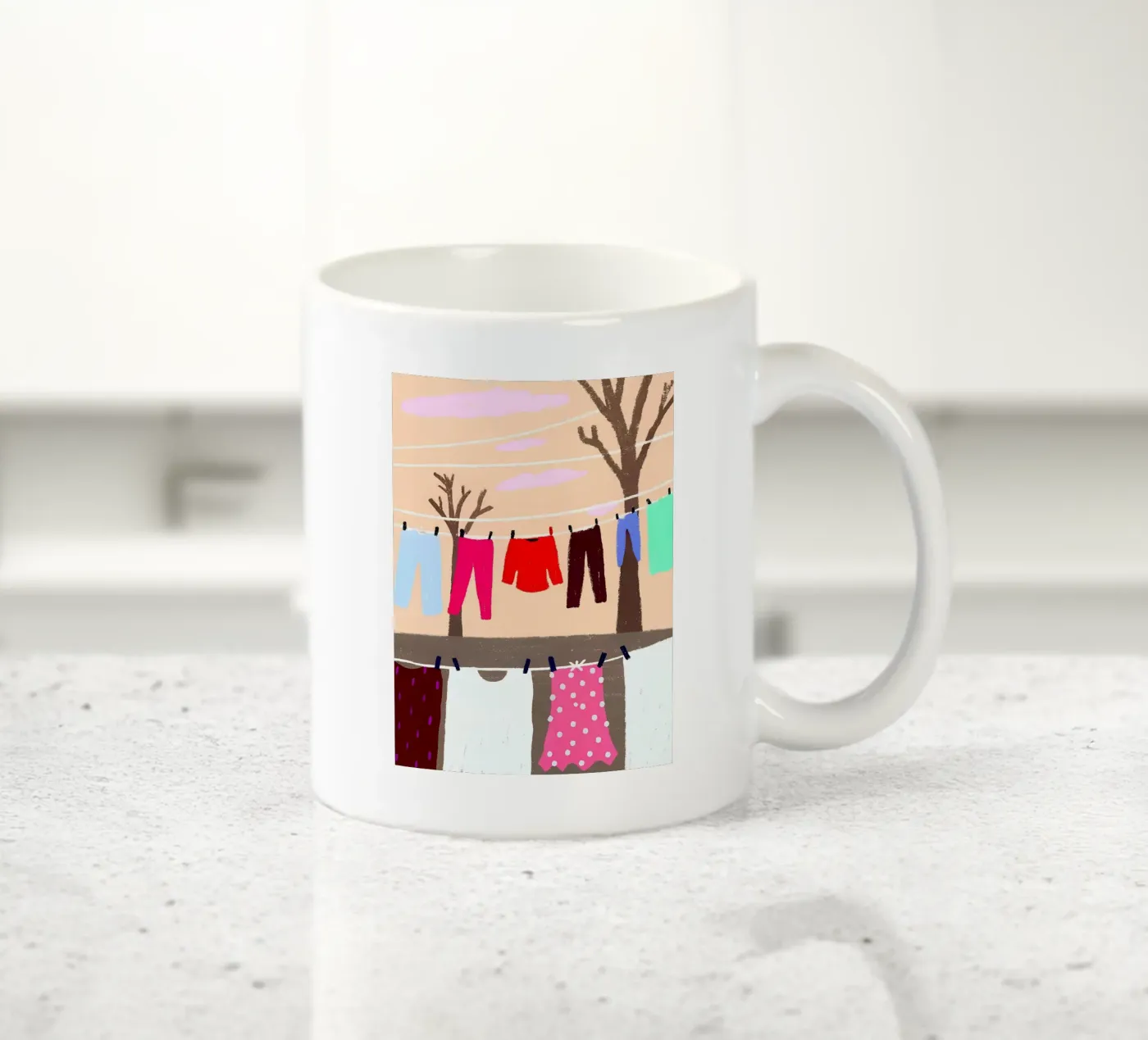Drying Clothes ceramic mug by PERSONAL TOUCH