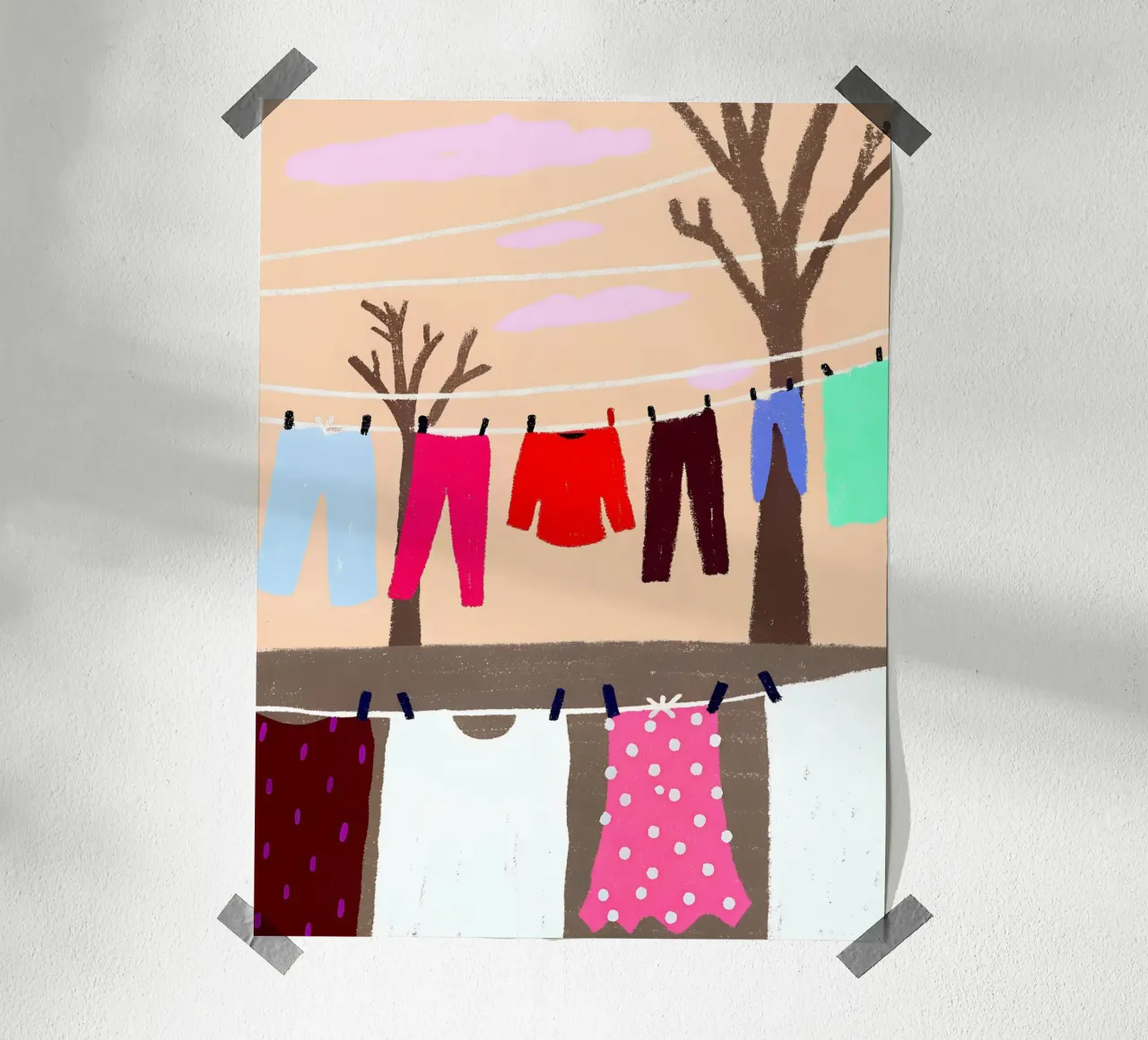 Drying Clothes poster by PERSONAL TOUCH