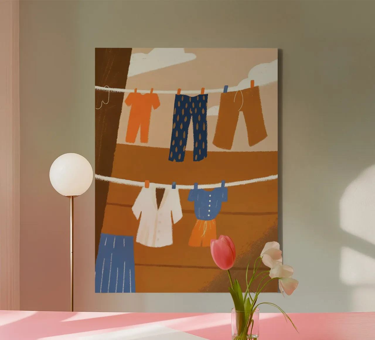 Drying Clothes canvas by PERSONAL TOUCH