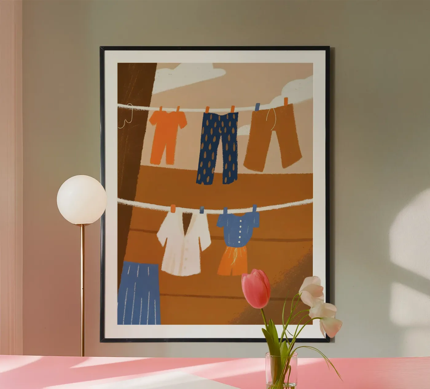 Drying Clothes Poster von PERSONAL TOUCH