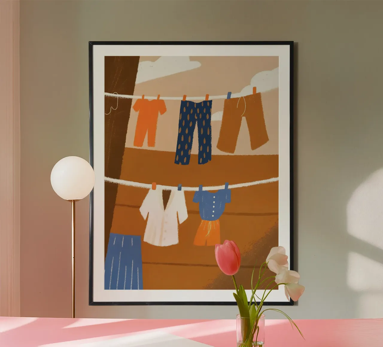 Drying Clothes poster by PERSONAL TOUCH
