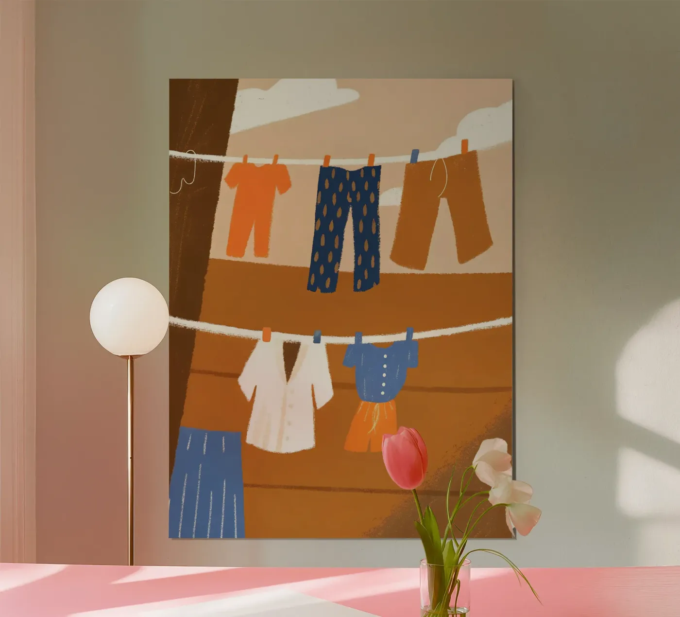 Drying Clothes Poster von PERSONAL TOUCH