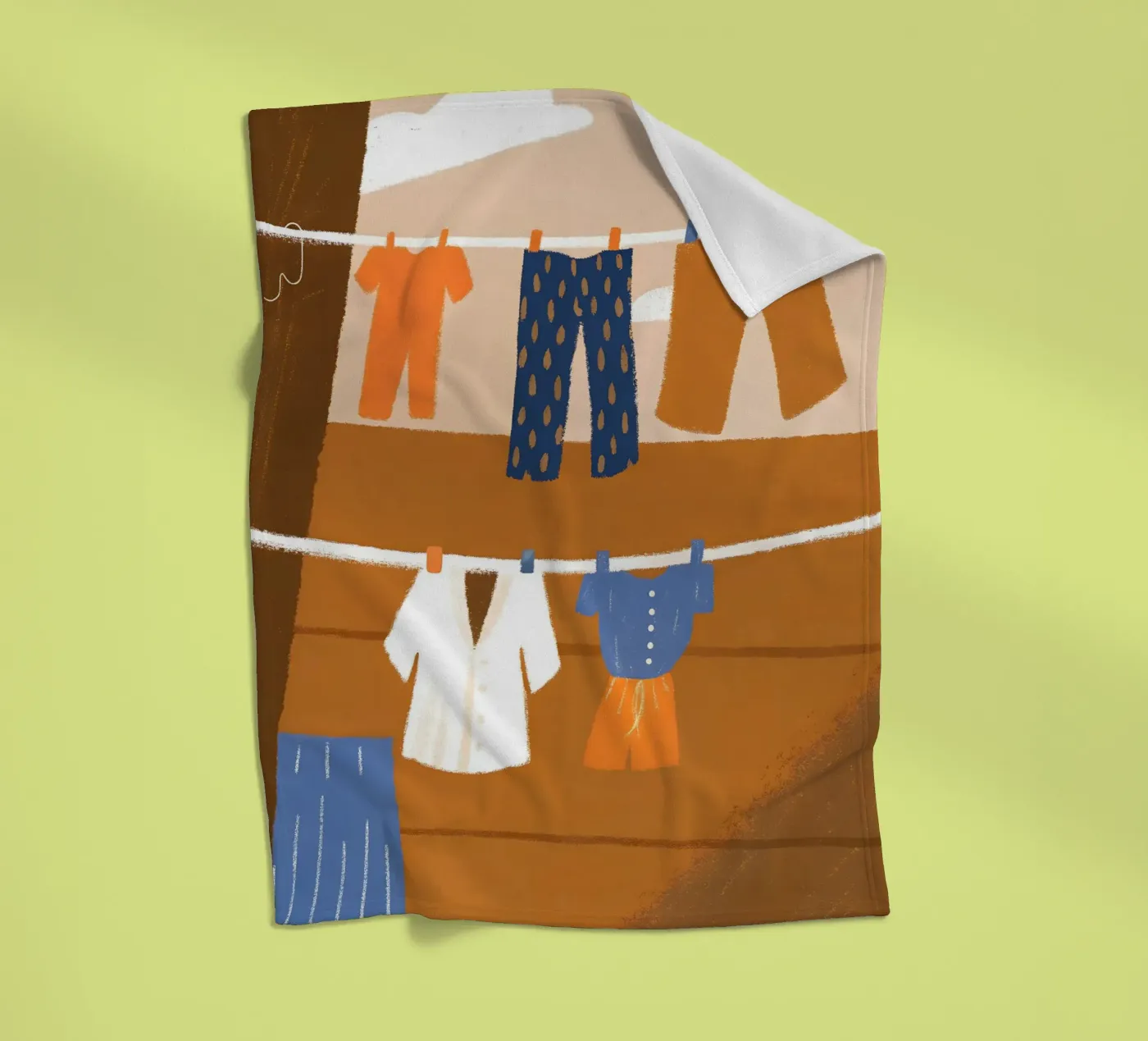 Drying Clothes plaid polaire de PERSONAL TOUCH