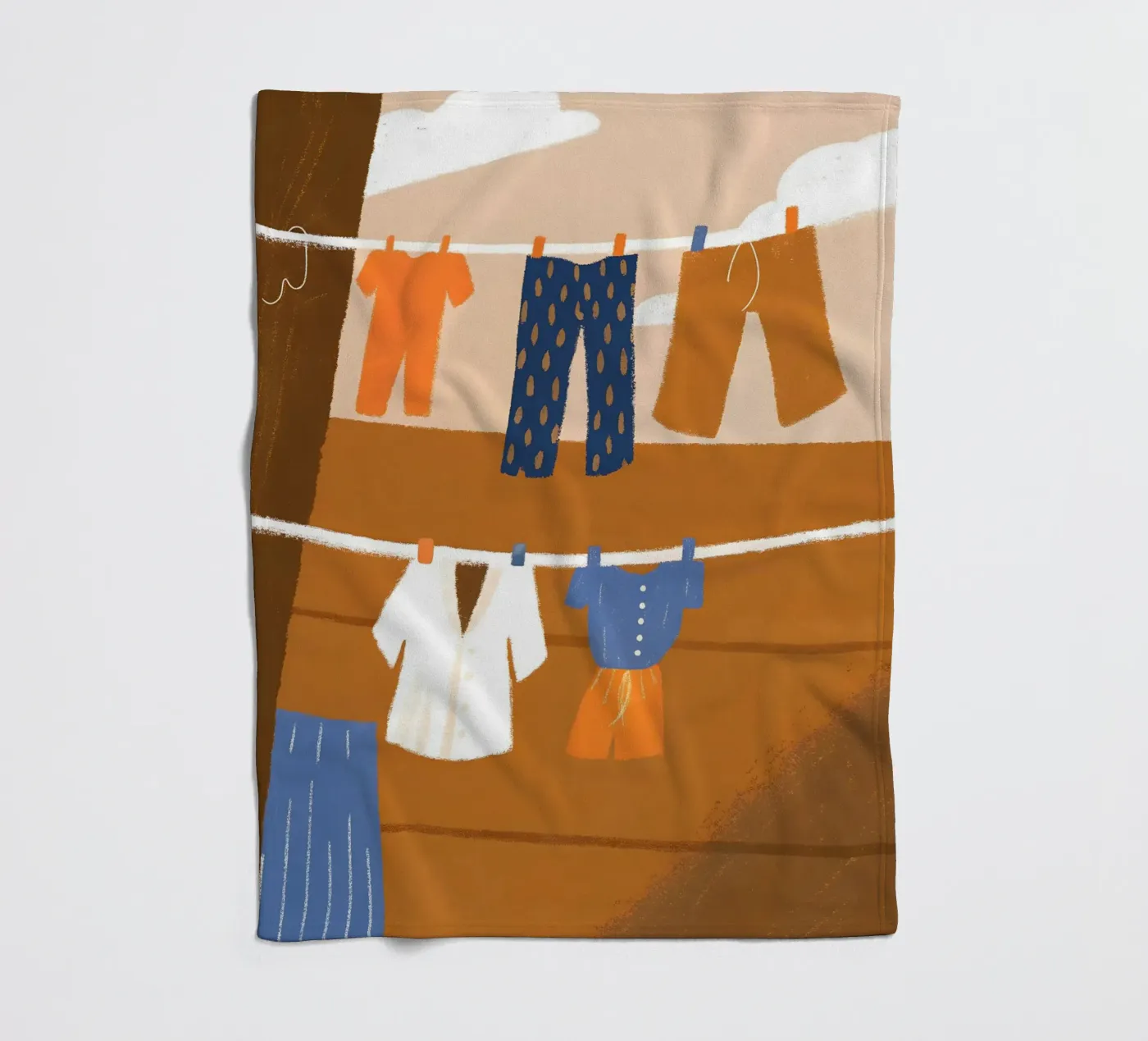 Drying Clothes plaid polaire de PERSONAL TOUCH