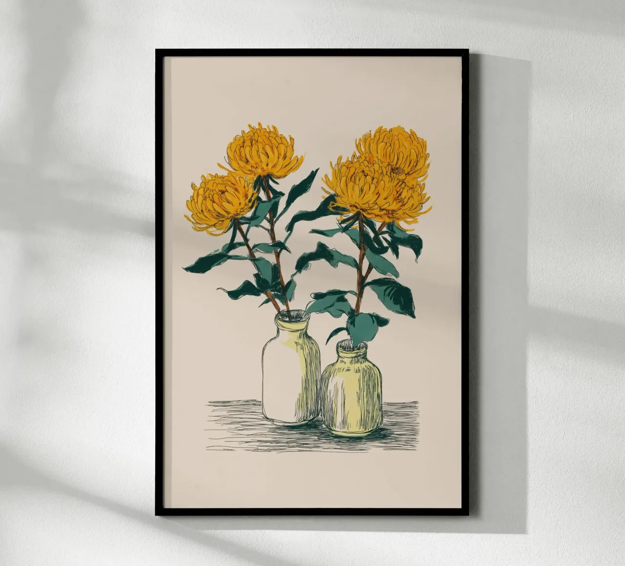 Fiori gialli in vaso carta hahnemühle da Melloi Art Print