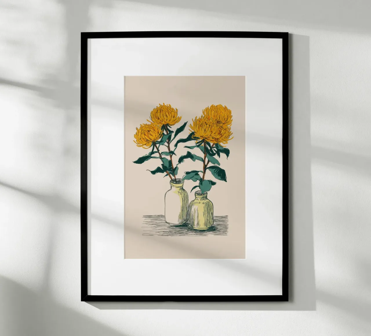 Fiori gialli in vaso carta hahnemühle da Melloi Art Print