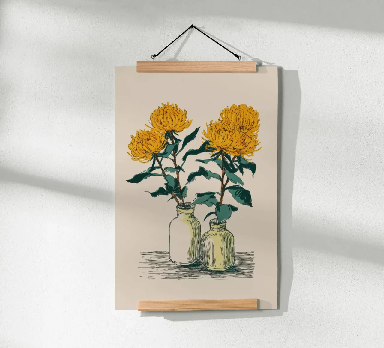 Fiori gialli in vaso carta hahnemühle da Melloi Art Print