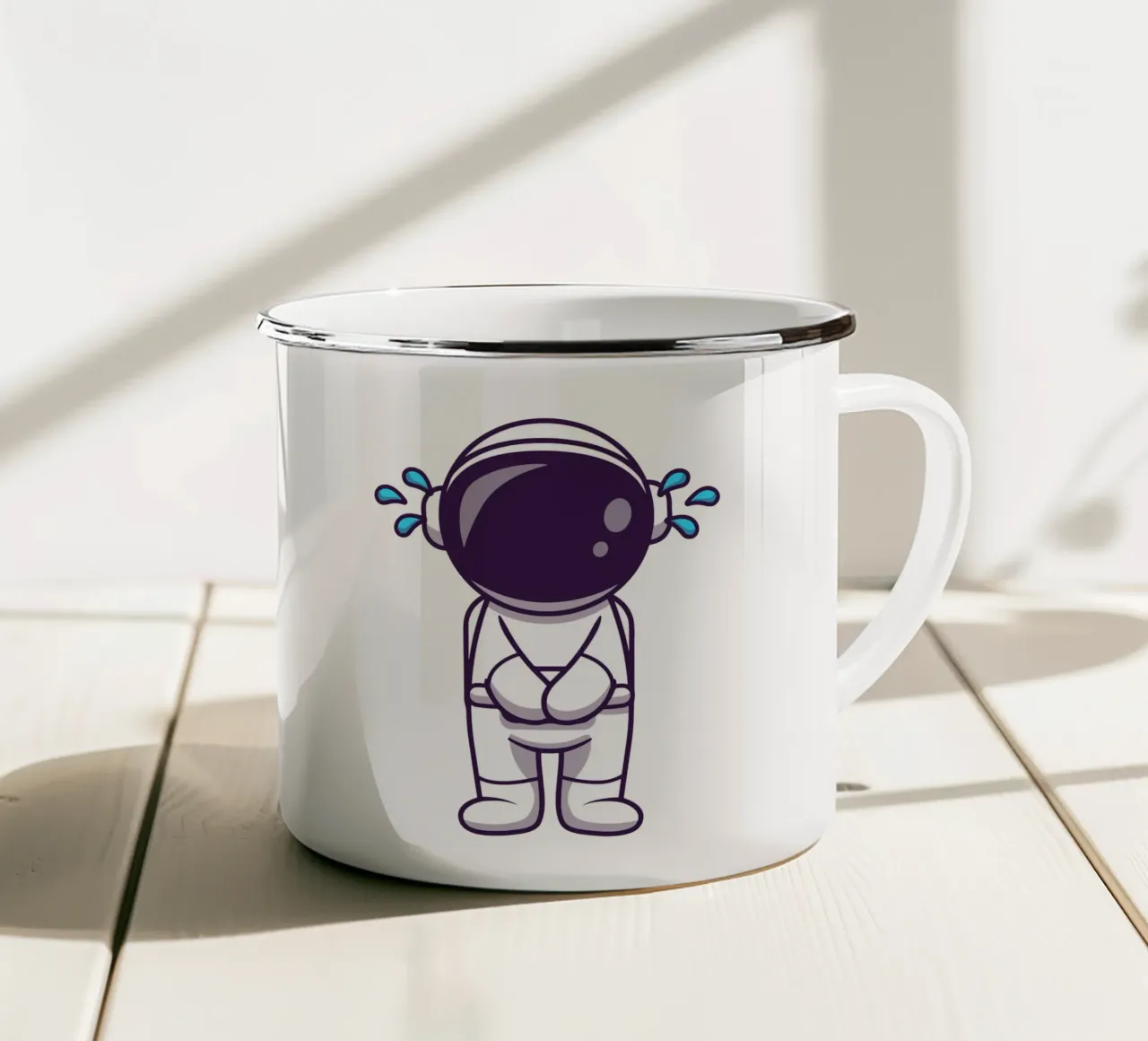 Astronaut weint Emaille Tasse von brockcon Shop