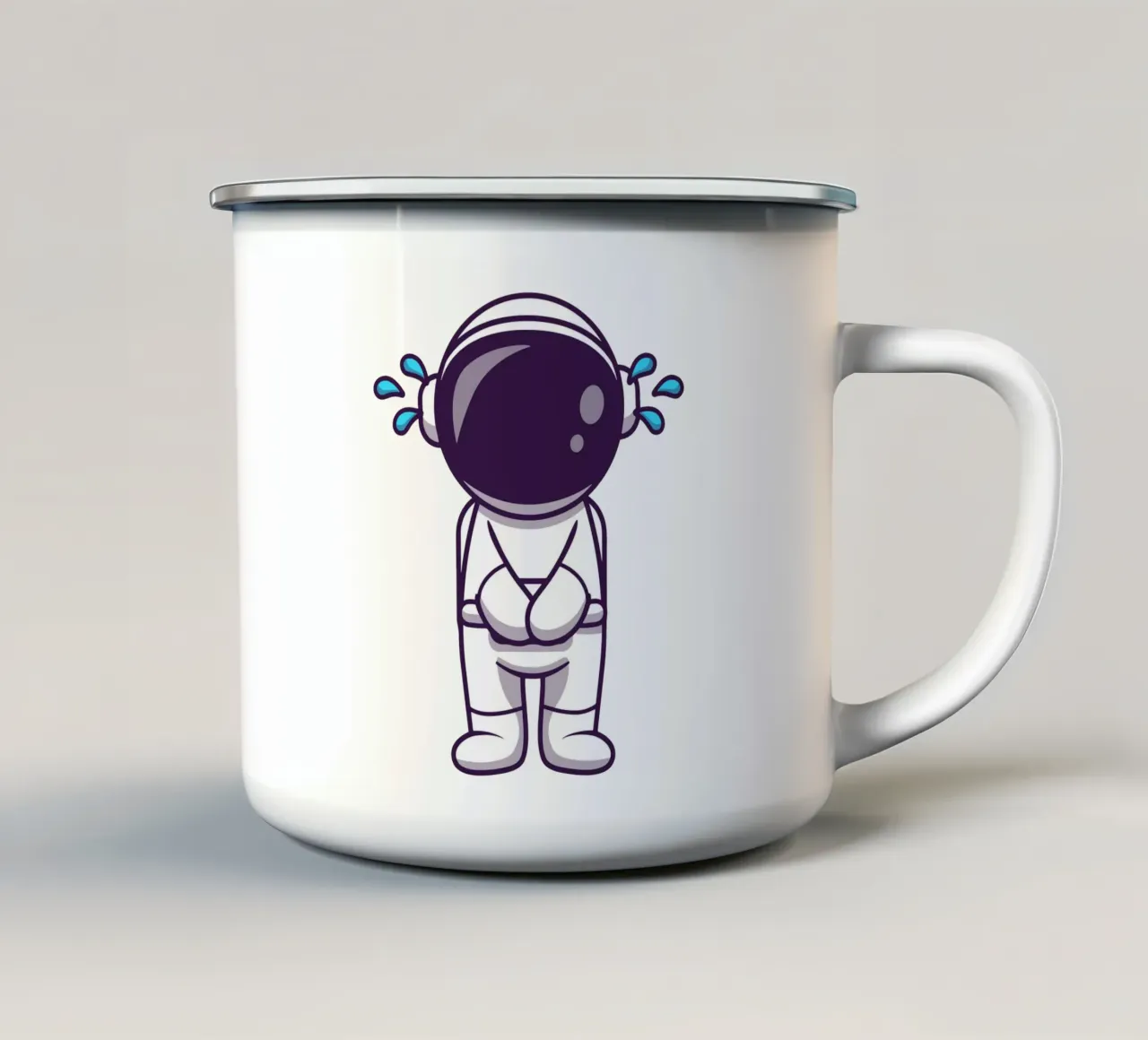 Astronaut weint Emaille Tasse von brockcon Shop