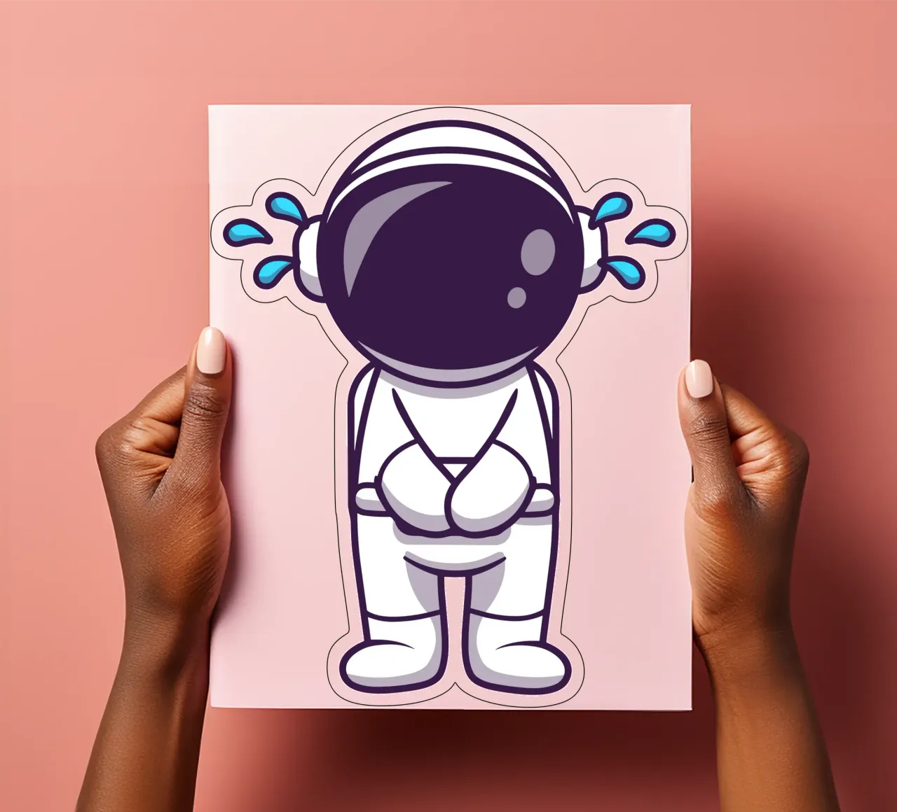 Astronaut weint Stickerbogen von brockcon Shop