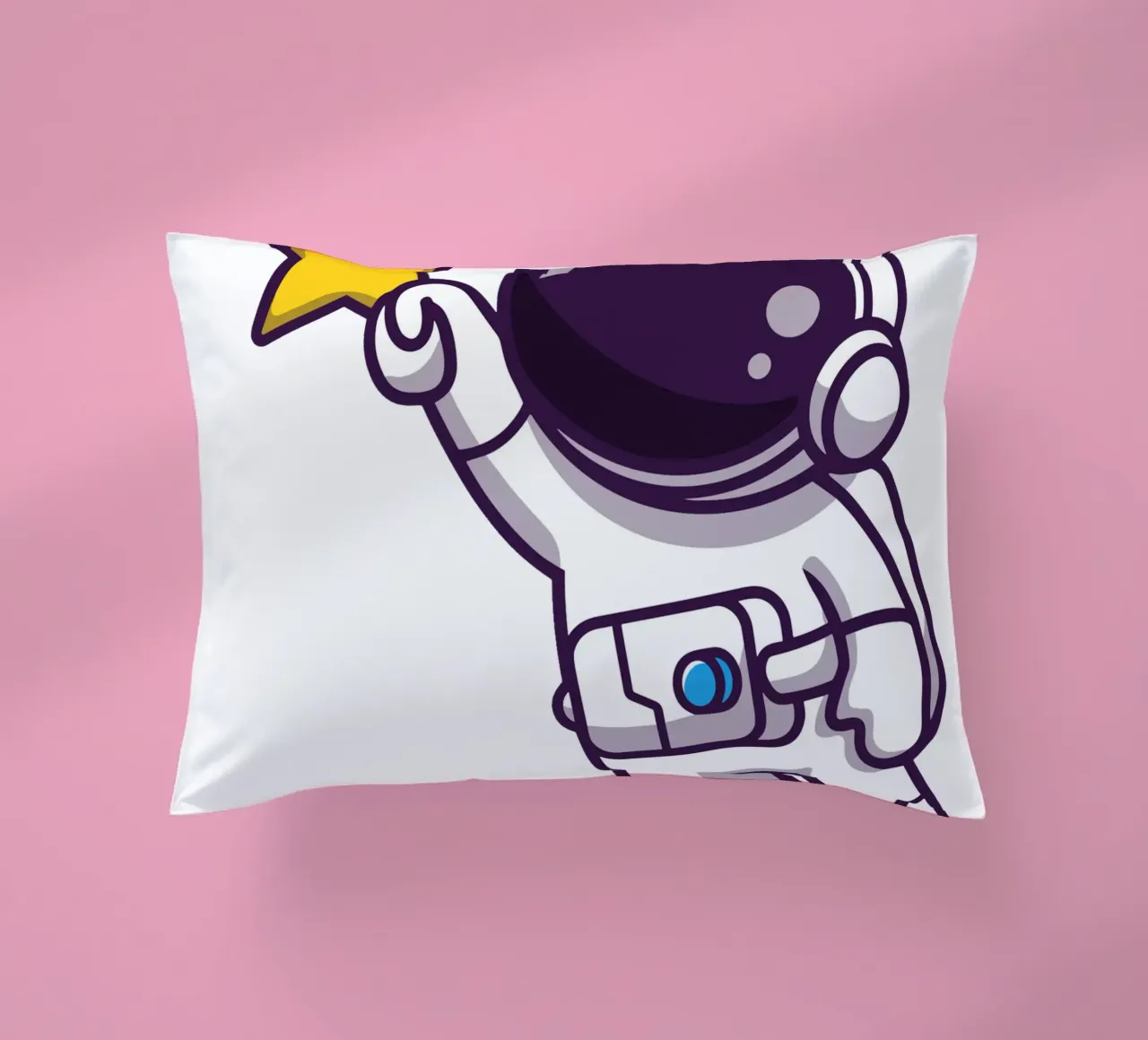 Astronauta che vola e tiene in mano una stella cuscino da brockcon Shop