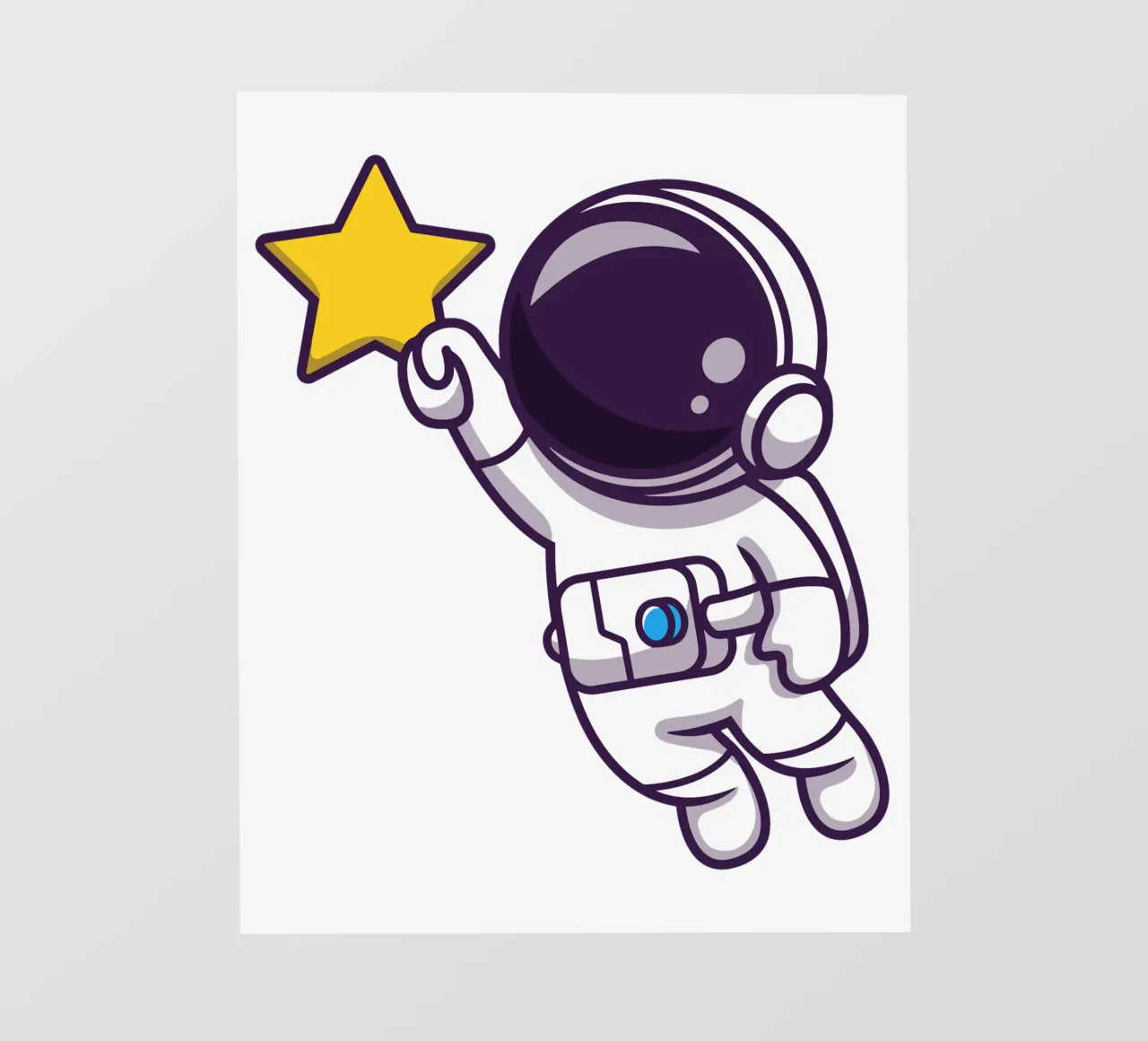 Astronauta che vola e tiene in mano una stella telo in pvc da brockcon Shop