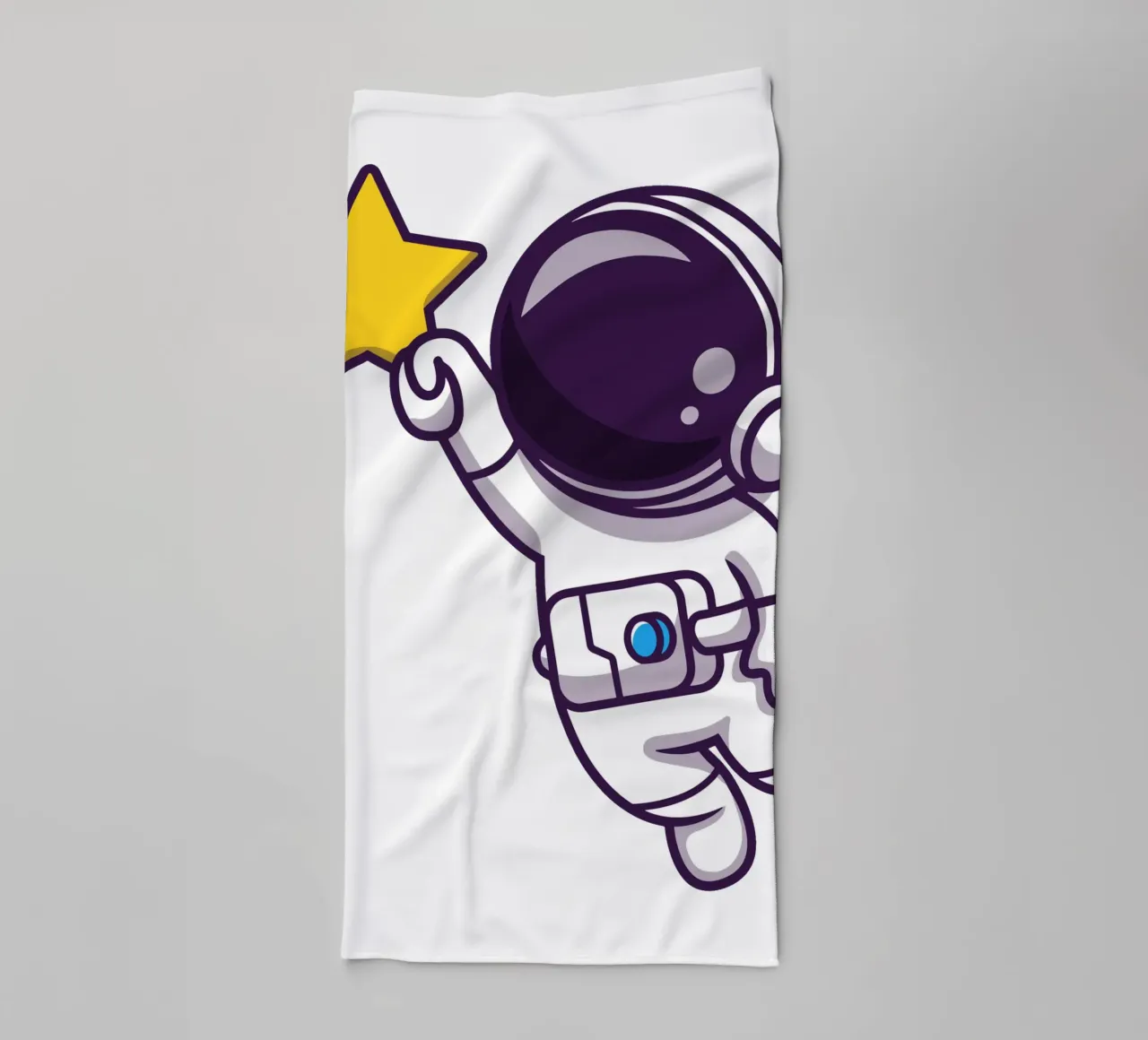 Astronauta che vola e tiene in mano una stella asciugamano da bagno da brockcon Shop
