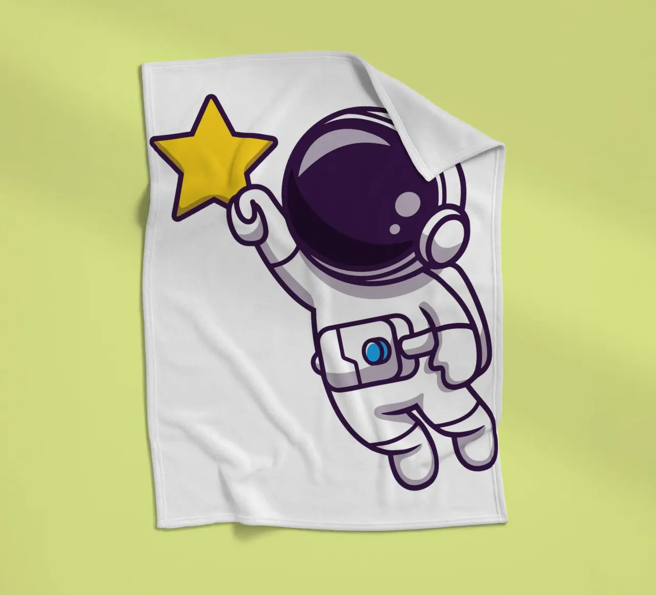 Astronauta che vola e tiene in mano una stella coperta in pile da brockcon Shop