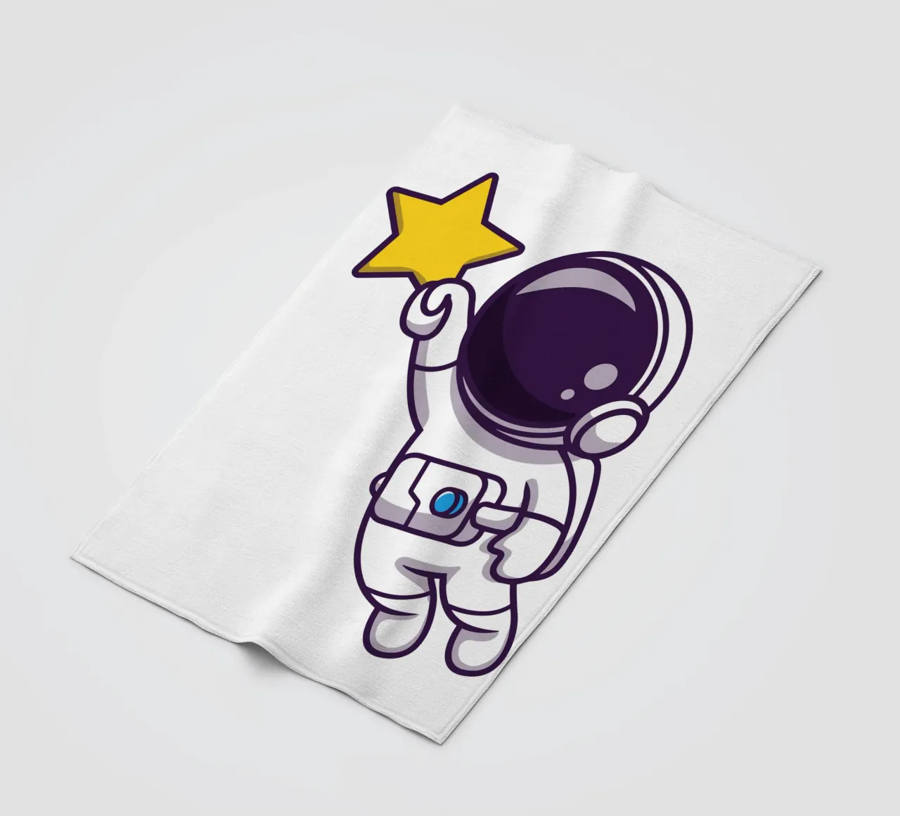 Astronauta che vola e tiene in mano una stella coperta in pile da brockcon Shop