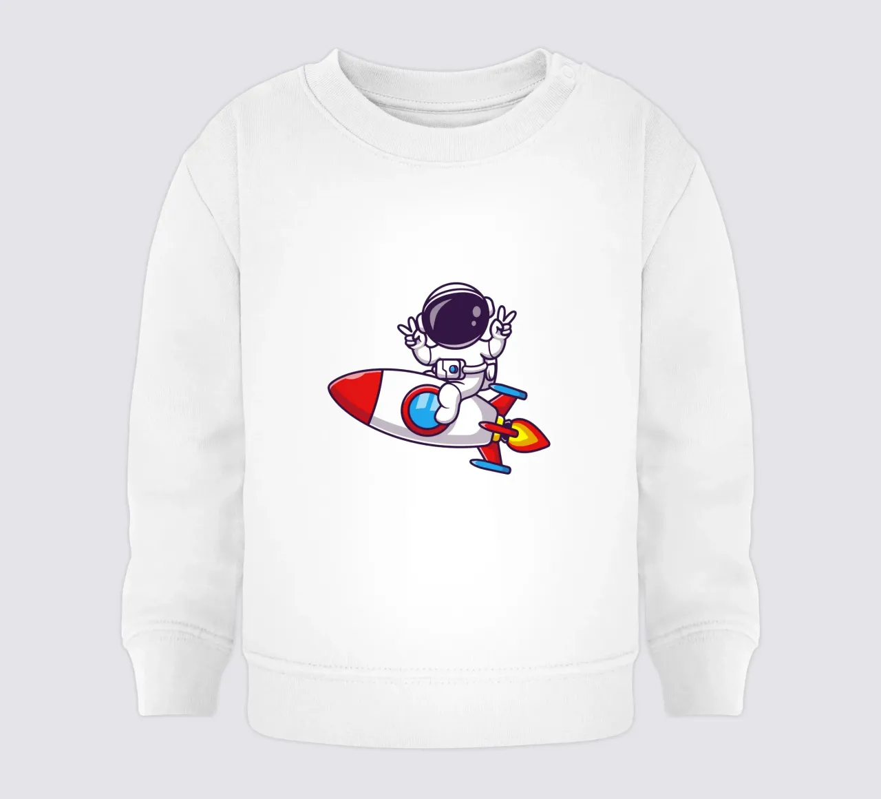 Astronauta che guida un razzo con la mano della pace felpa neonato da brockcon Shop
