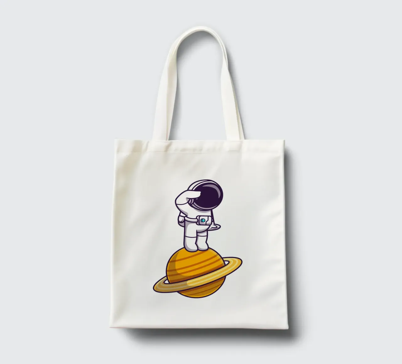 Astronauta in piedi sul pianeta borsa in juta da brockcon Shop