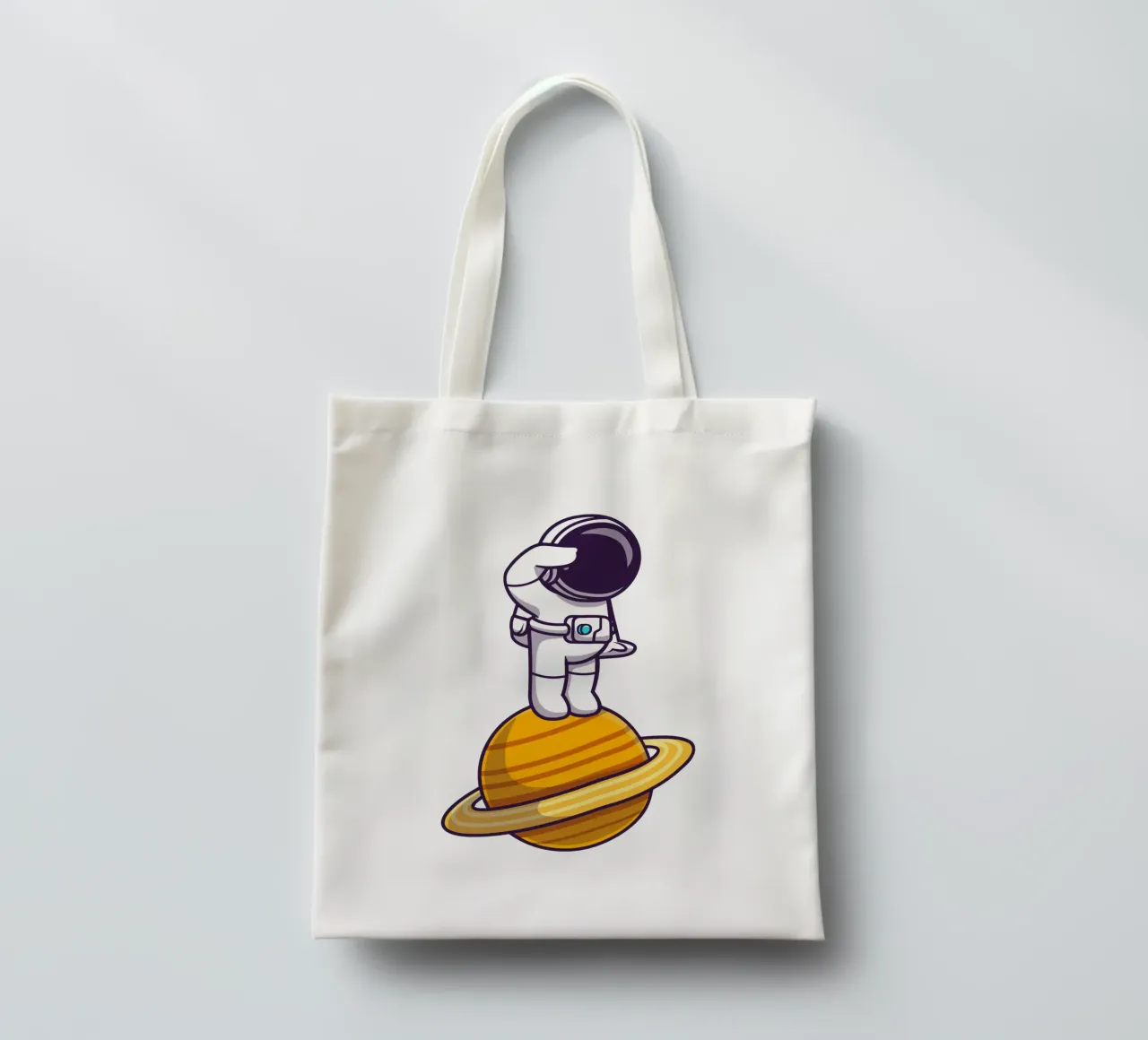 Astronauta in piedi sul pianeta borsa in juta da brockcon Shop