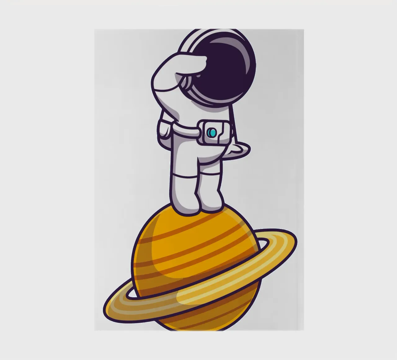 Astronaut standing on planet notebook by brockcon Shop