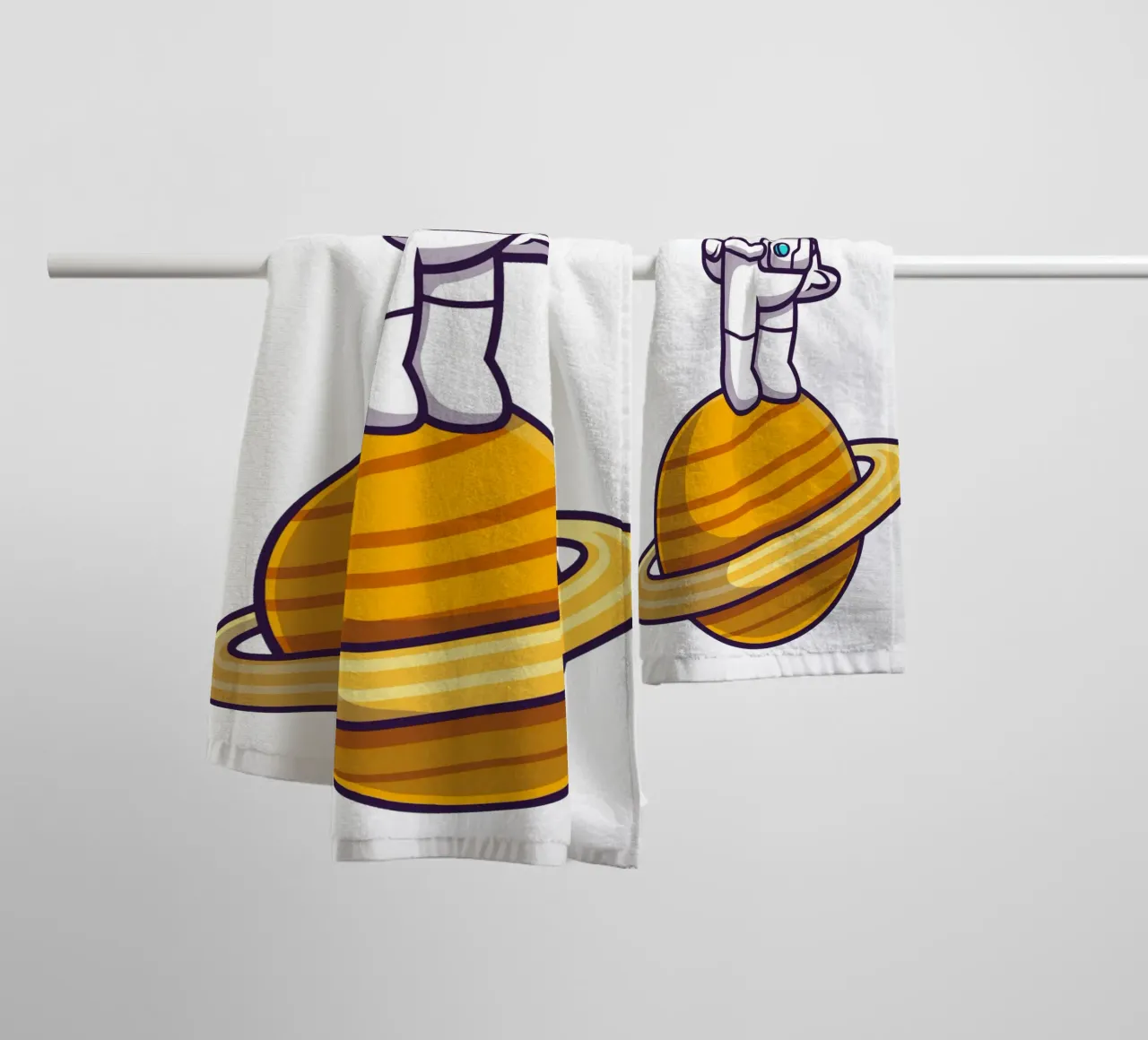 Astronaut standing on planet towel by brockcon Shop