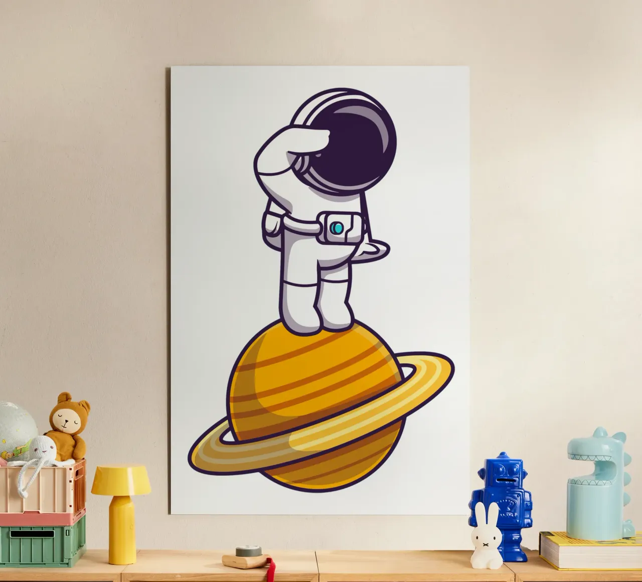 Astronauta in piedi sul pianeta alluminio dibond da brockcon Shop