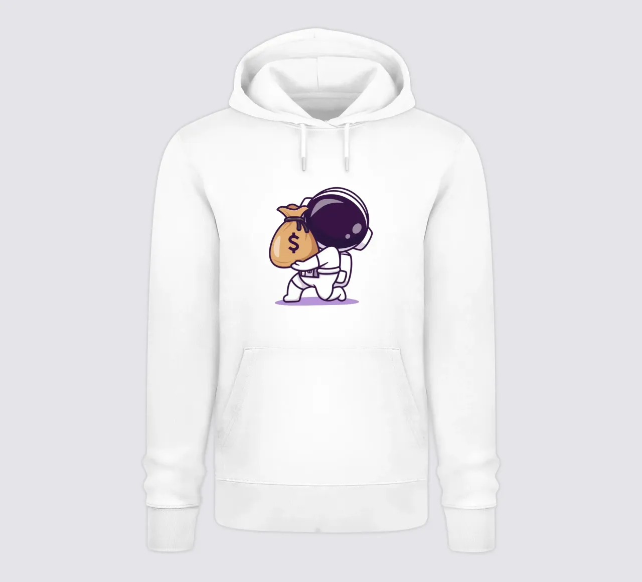 Carino l'astronauta che porta i soldi in borsa felpa con cappuccio da brockcon Shop