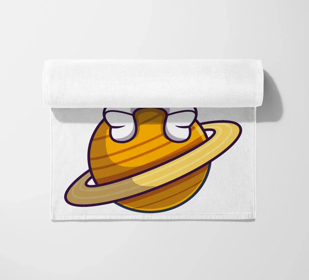 Astronauta carino che mangia una ciambella e tiene in mano una tazza di caffè telo mare da brockcon Shop