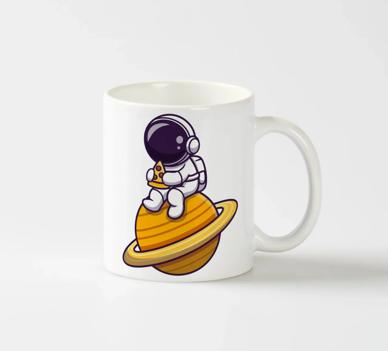 Schattige astronaut eet pizza op de planeet keramische mok van brockcon Shop