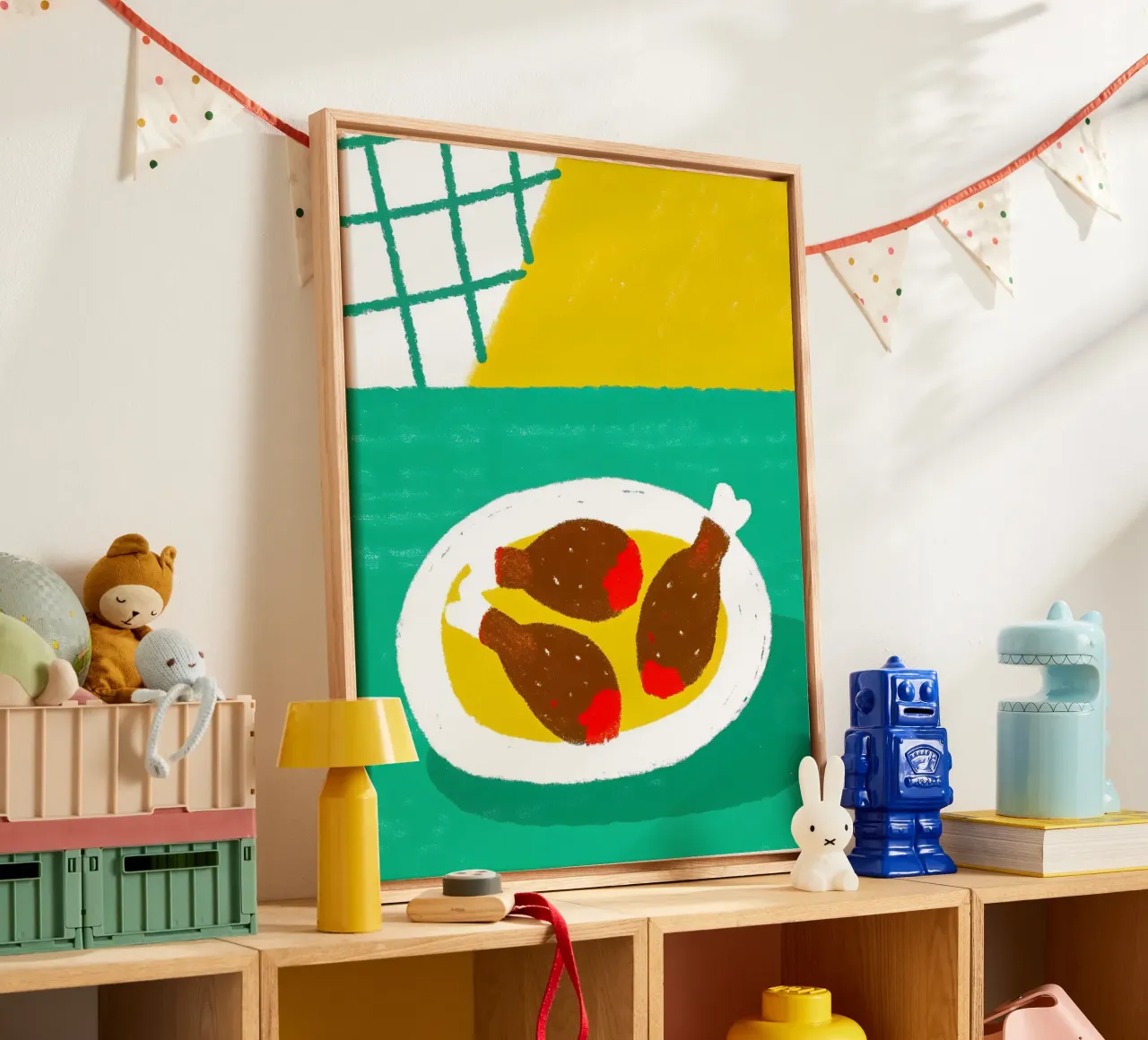 Cibo per cosce di pollo tela con Cornice a cassetta da PERSONAL TOUCH