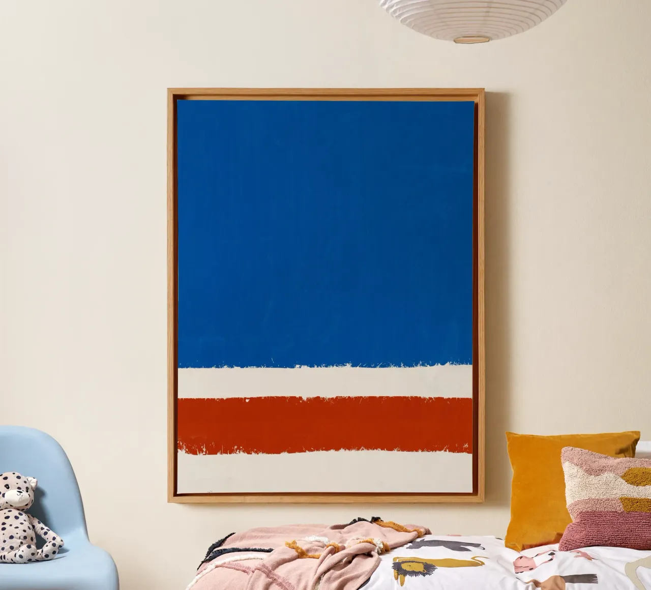 Verf en collage abstract schilderij canvas met Baklijst van Little Dean