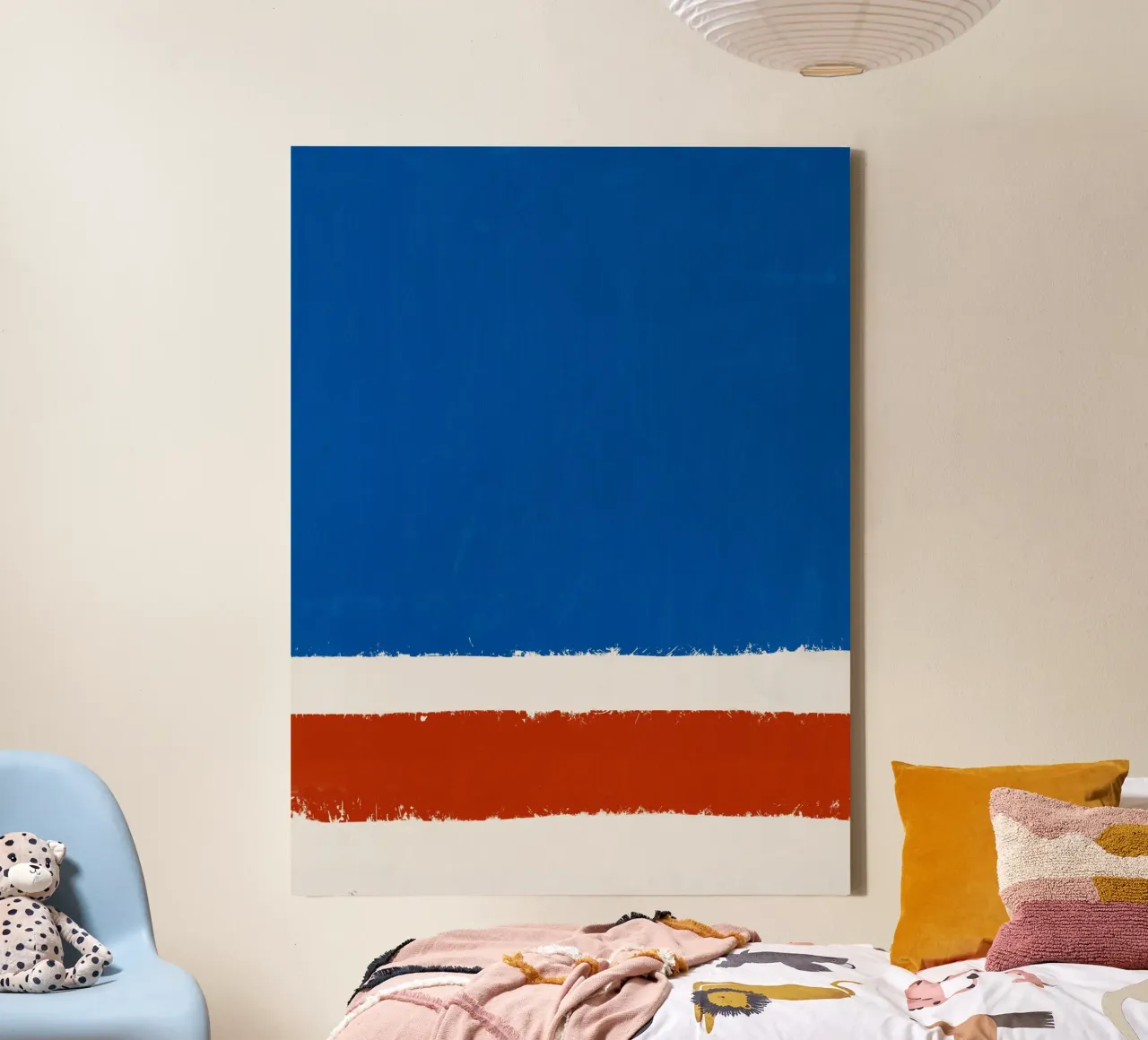 Verf en collage abstract schilderij canvas met Baklijst van Little Dean