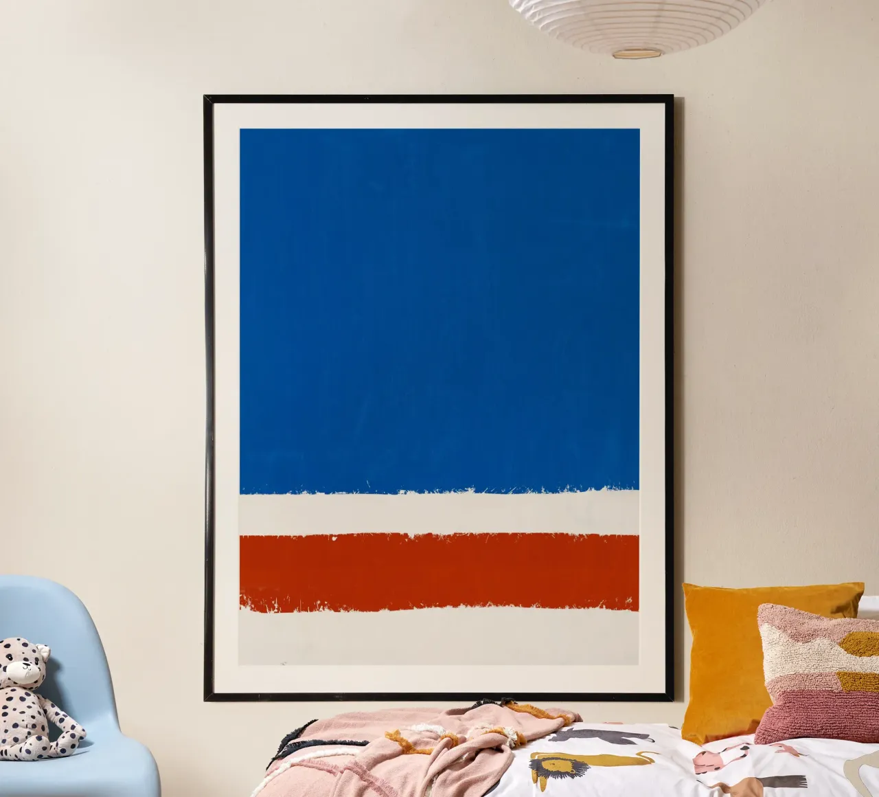 Pittura e collage astratto poster con telaio in legno da Little Dean