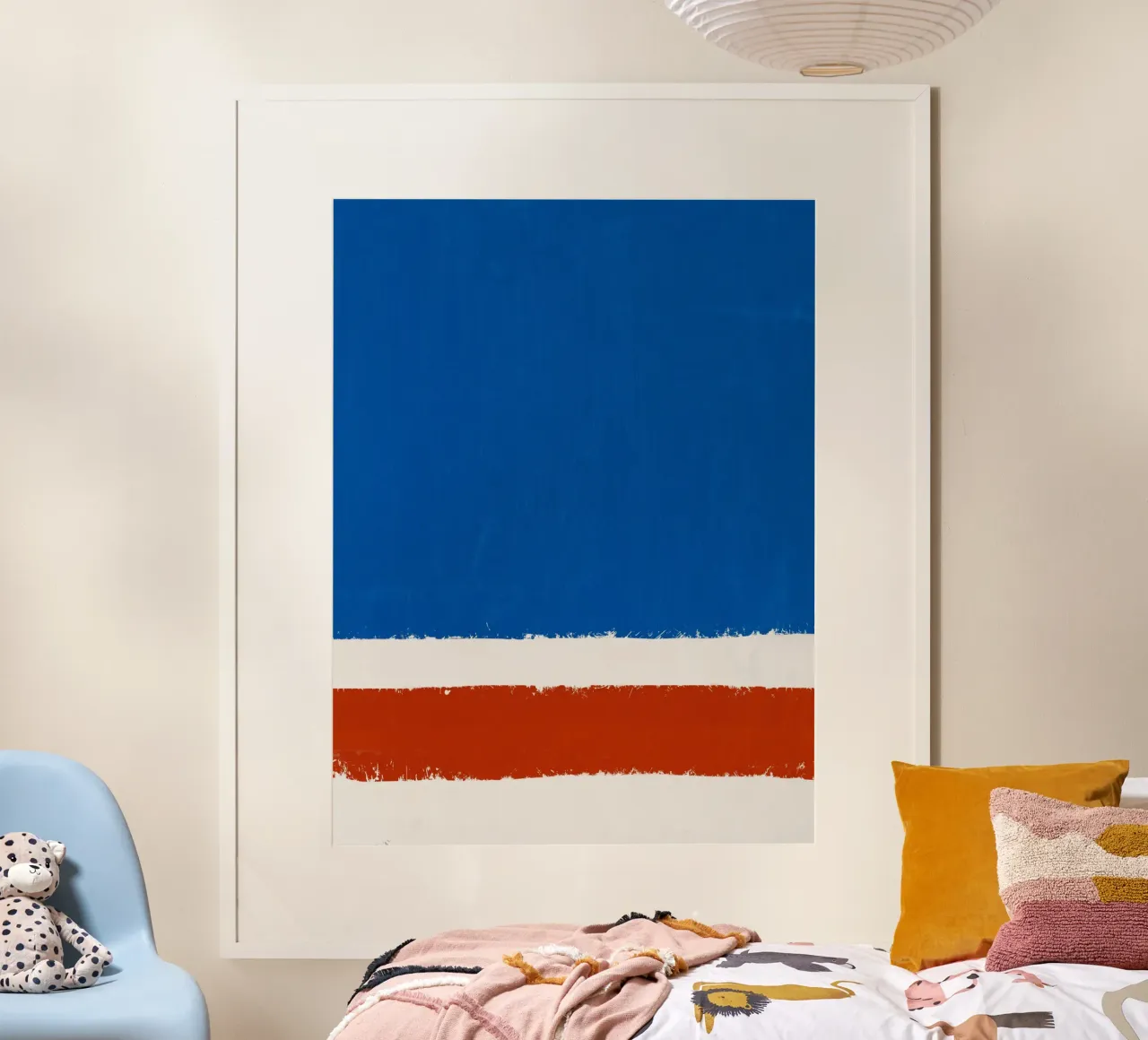 Pittura e collage astratto poster con telaio in legno da Little Dean