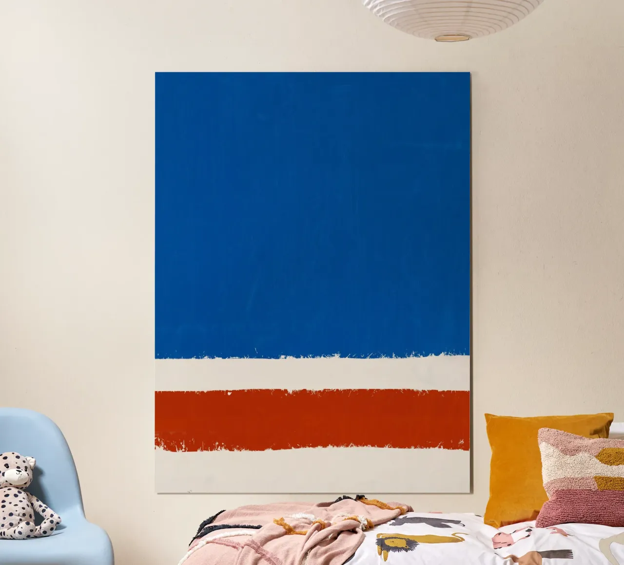 Pittura e collage astratto poster con telaio in legno da Little Dean