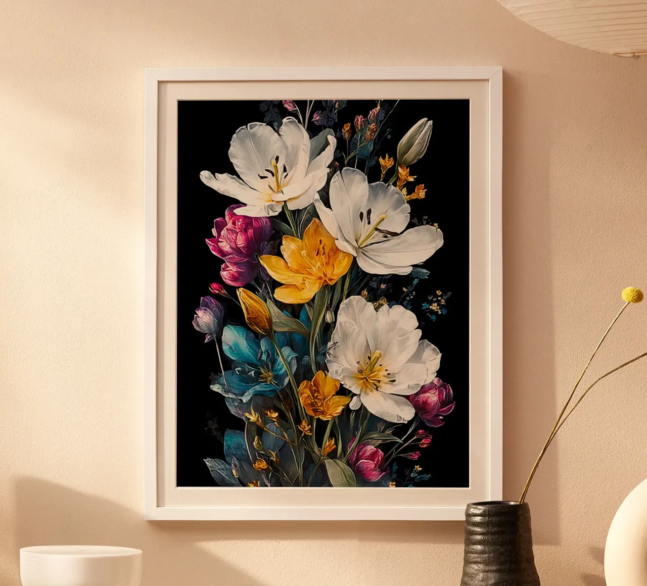 Garden full of flowers H poster con telaio in alluminio da Mateo