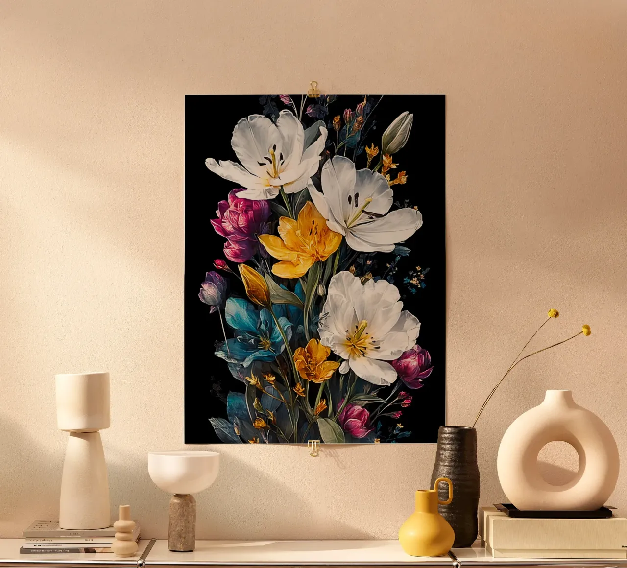 Garden full of flowers H poster con telaio in alluminio da Mateo
