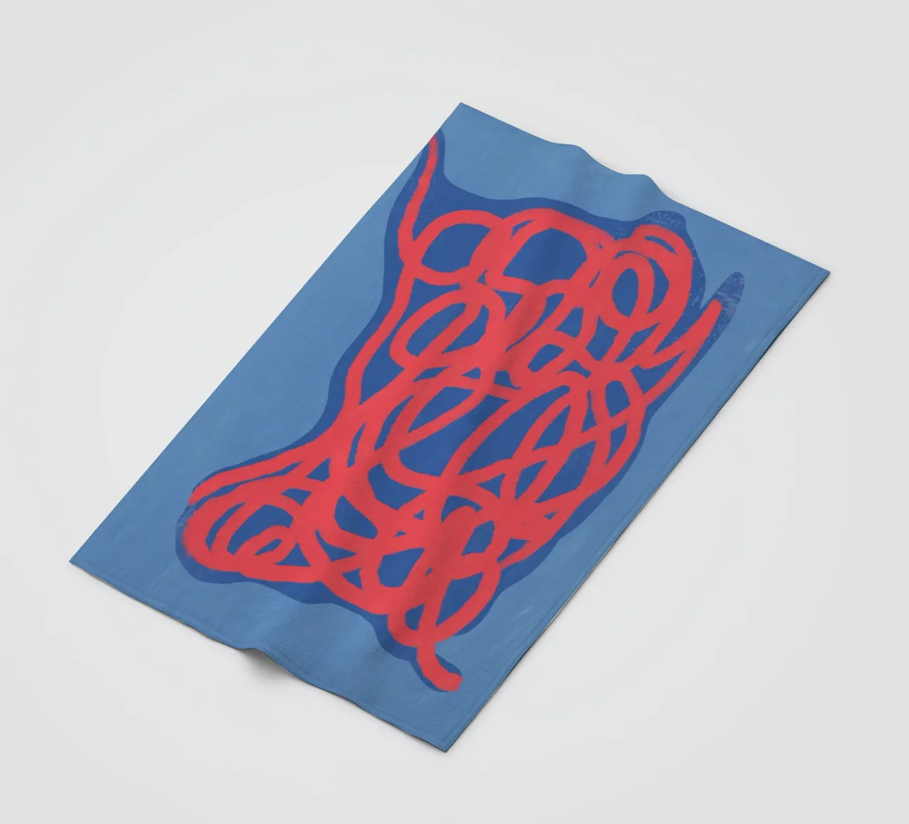 Neon line art abstract fleece blanket by Little Dean