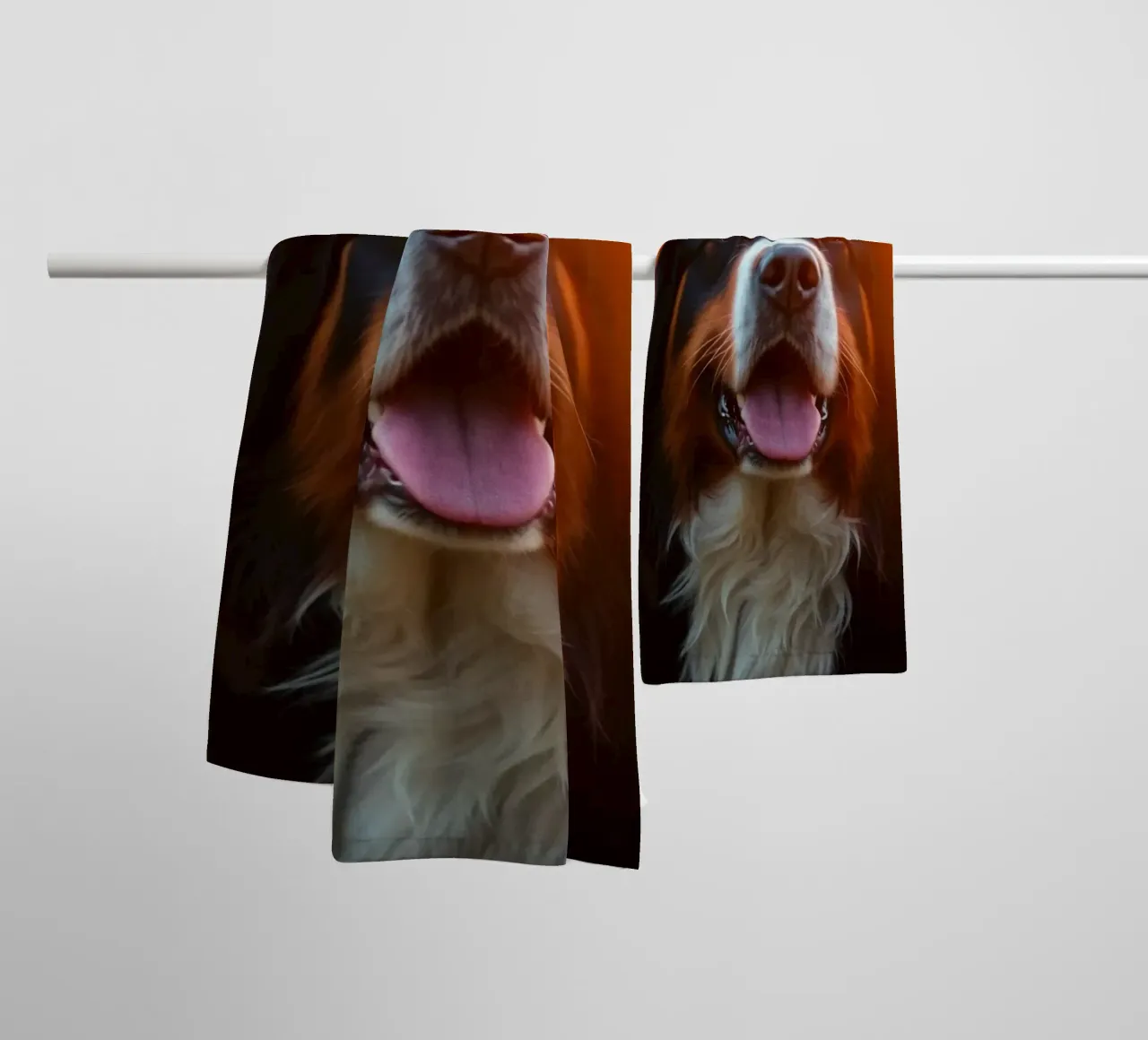 Beautiful Bernese Mountain Dog #167 towel by Yumis.Beargang.and.Me