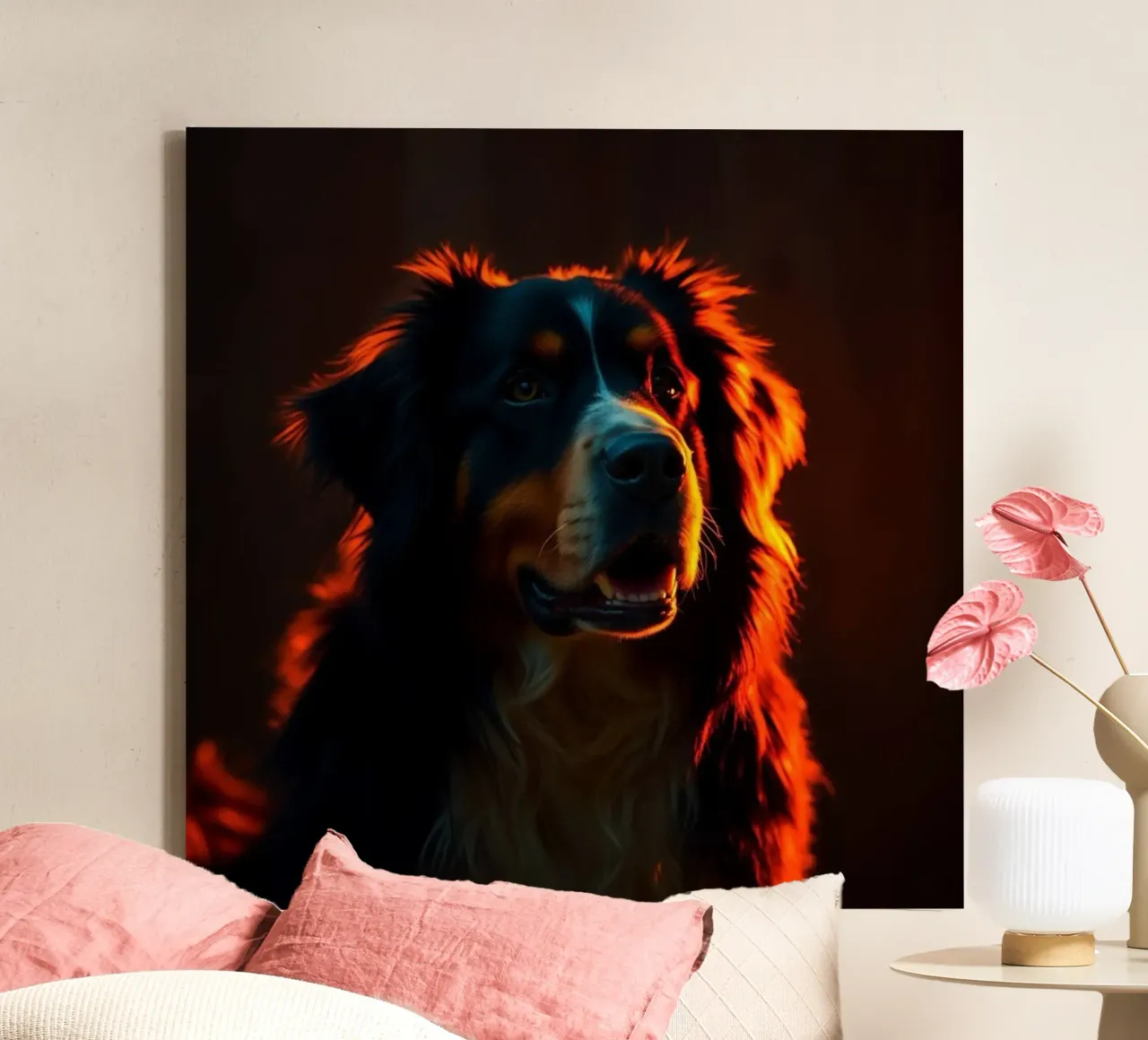 Beautiful Bernese Mountain Dog #169 canvas with Floater frame by Yumis.Beargang.and.Me