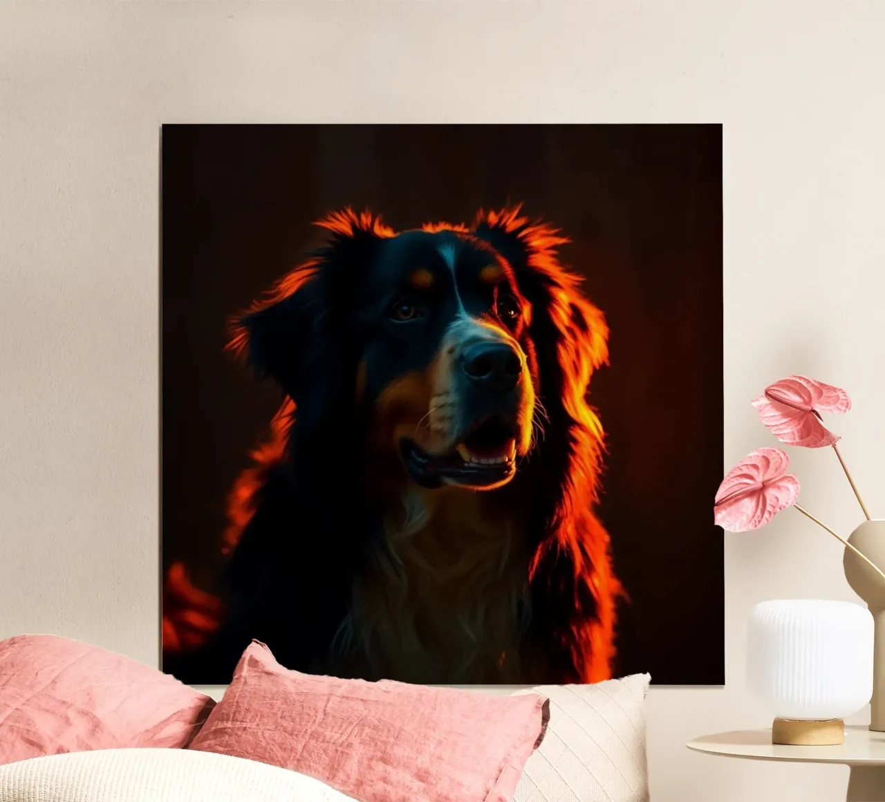 Bellissimo cane da montagna bernese #169 poster con telaio in plastica da Yumis.Beargang.and.Me