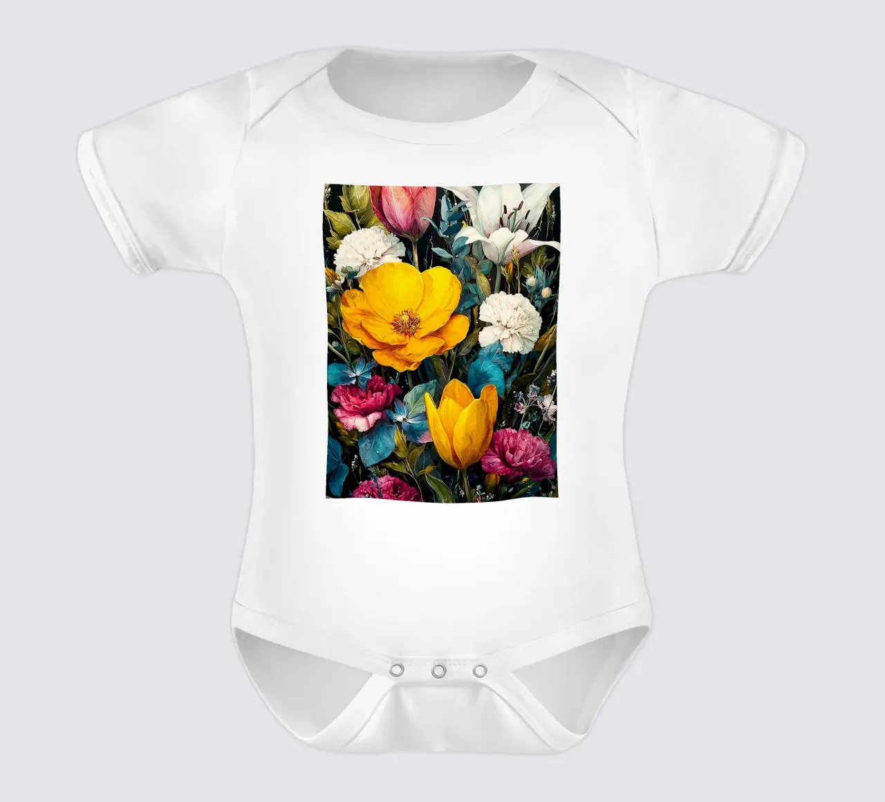 Garden full of flowers L body neonato maniche corte da Mateo