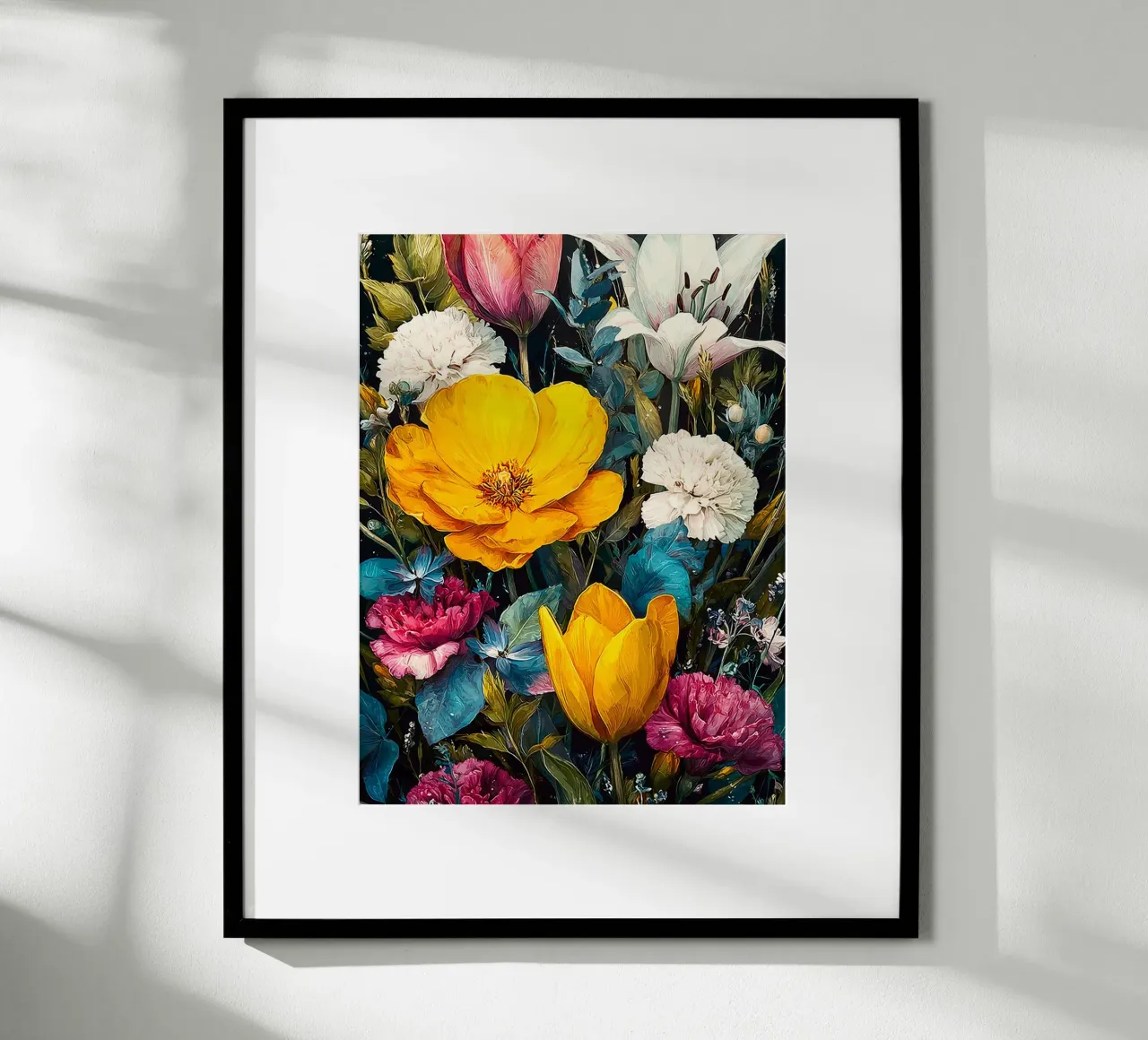 Garden full of flowers L poster con telaio in legno da Mateo