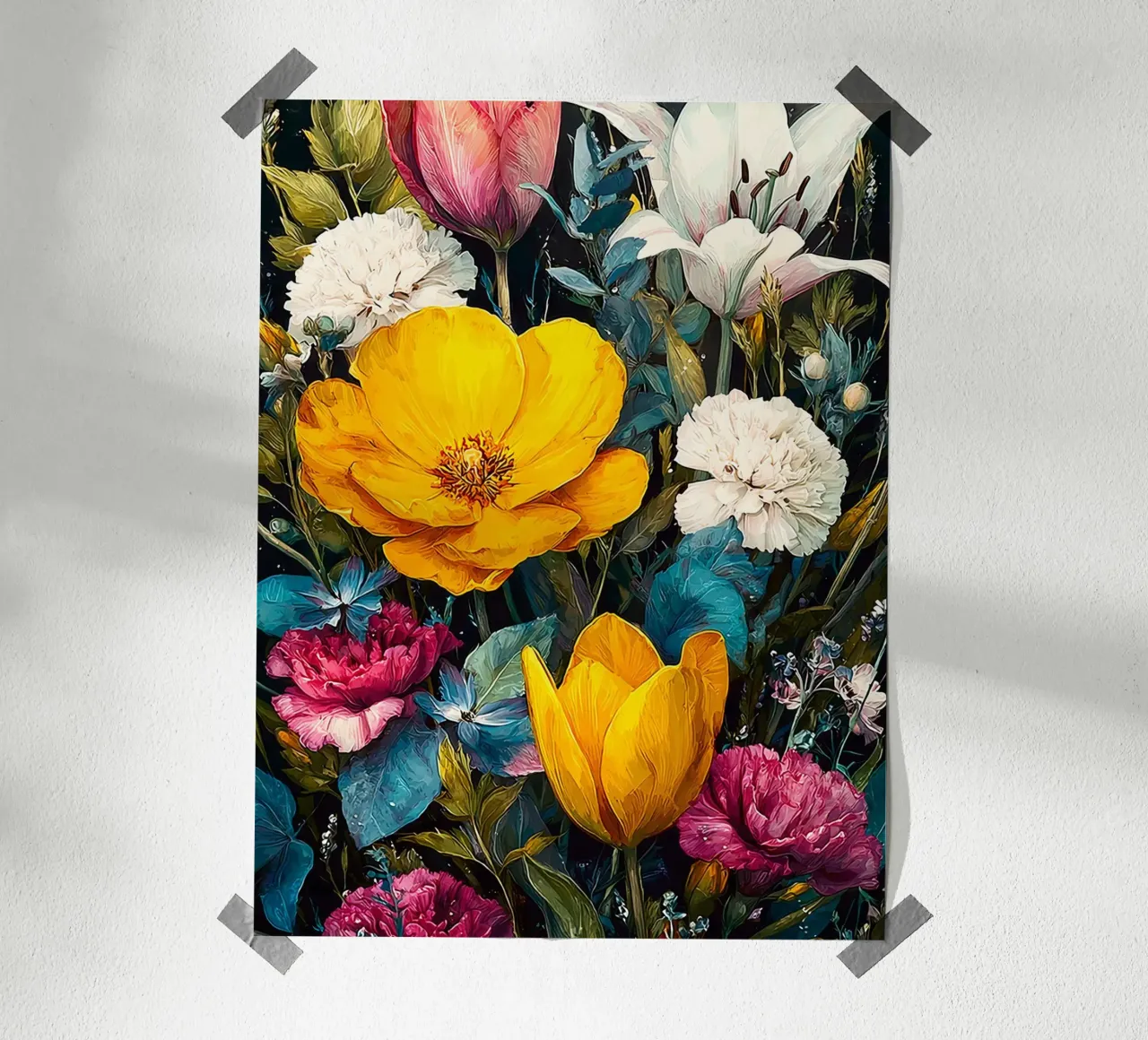 Garden full of flowers L poster con telaio in legno da Mateo