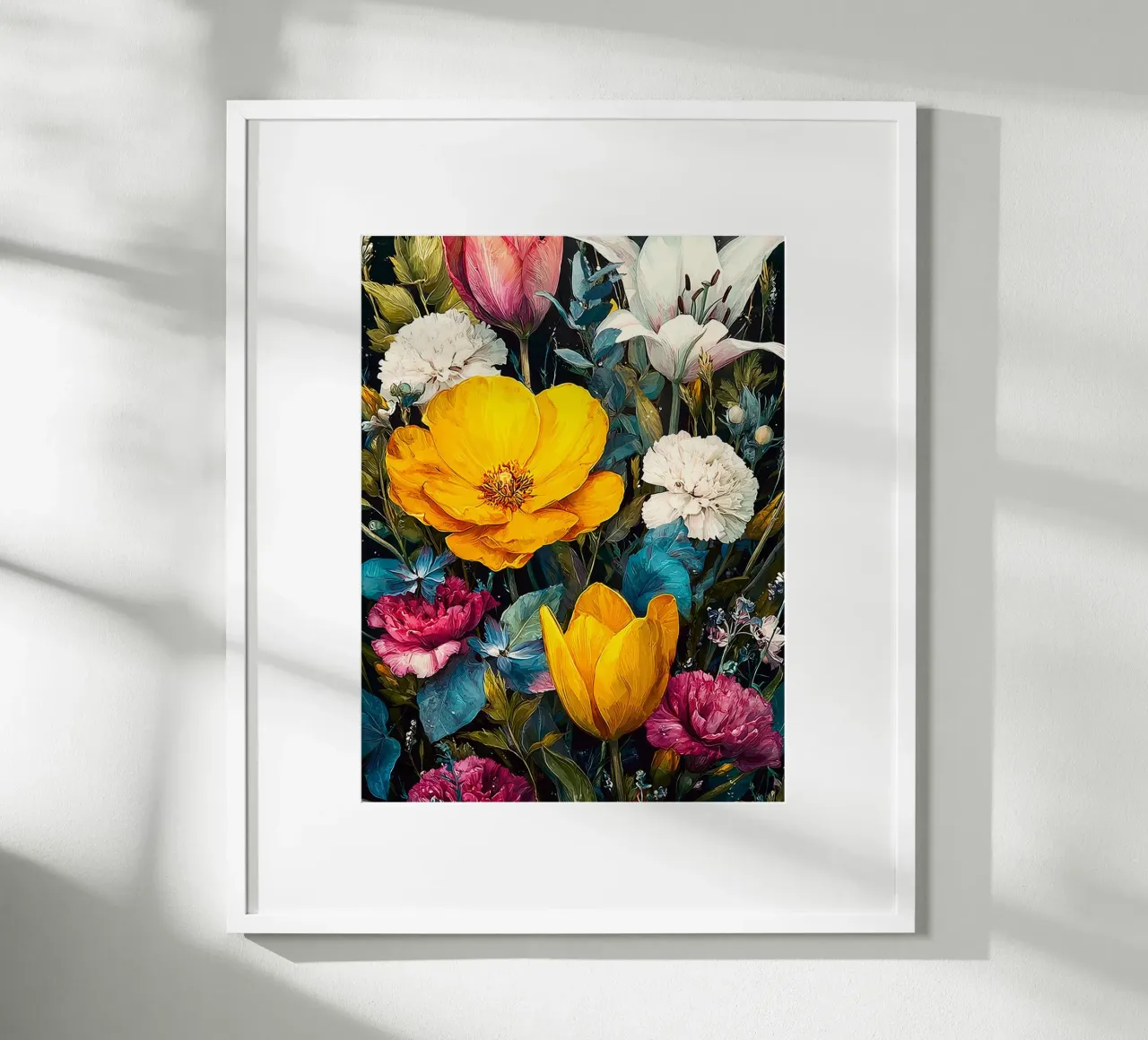 Garden full of flowers L poster con telaio in legno da Mateo