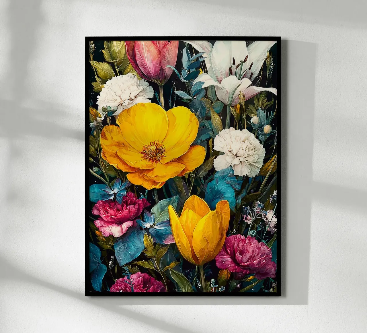 Garden full of flowers L poster con telaio in legno da Mateo